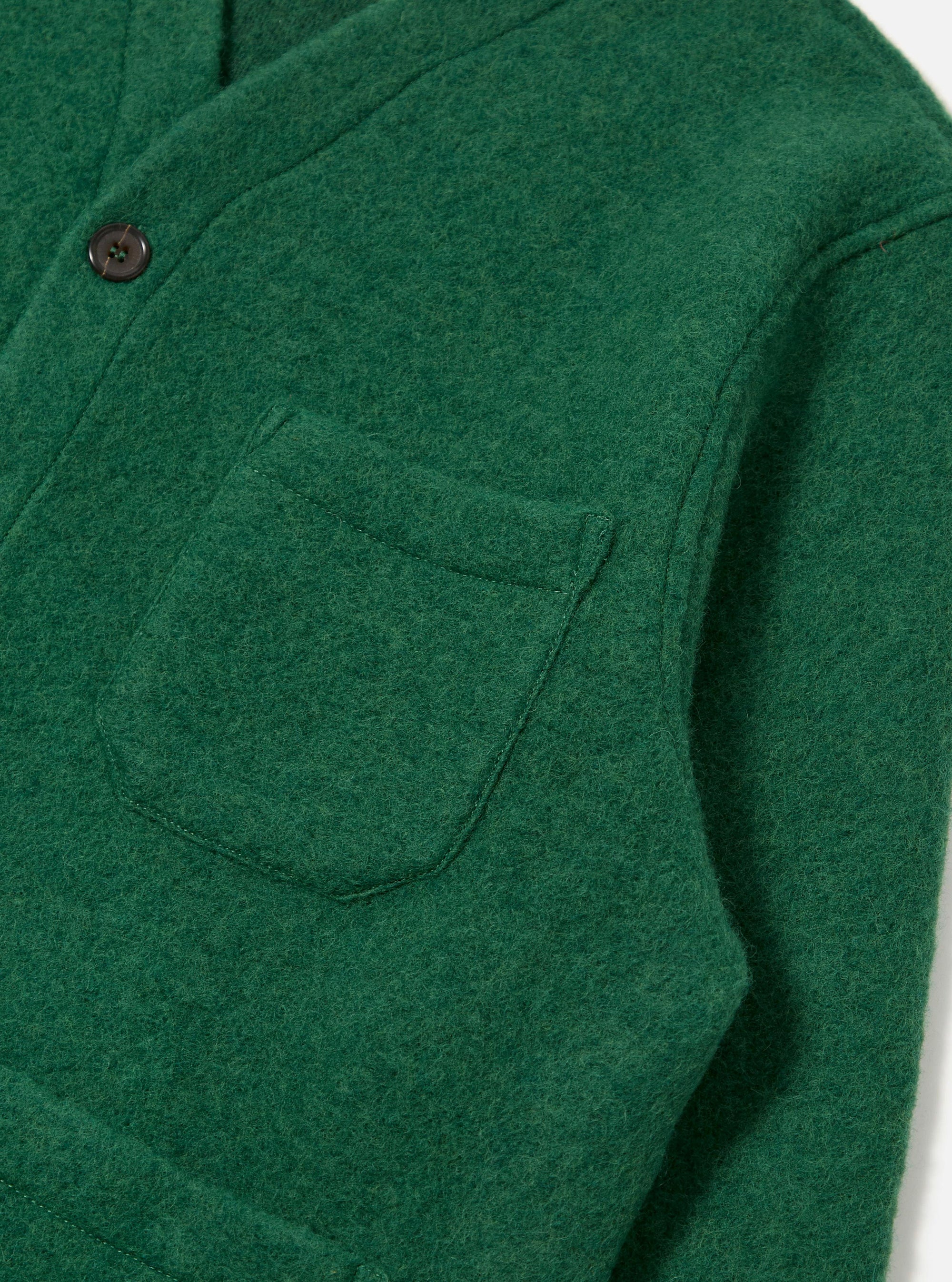 Green Wool Fleece Cardigan