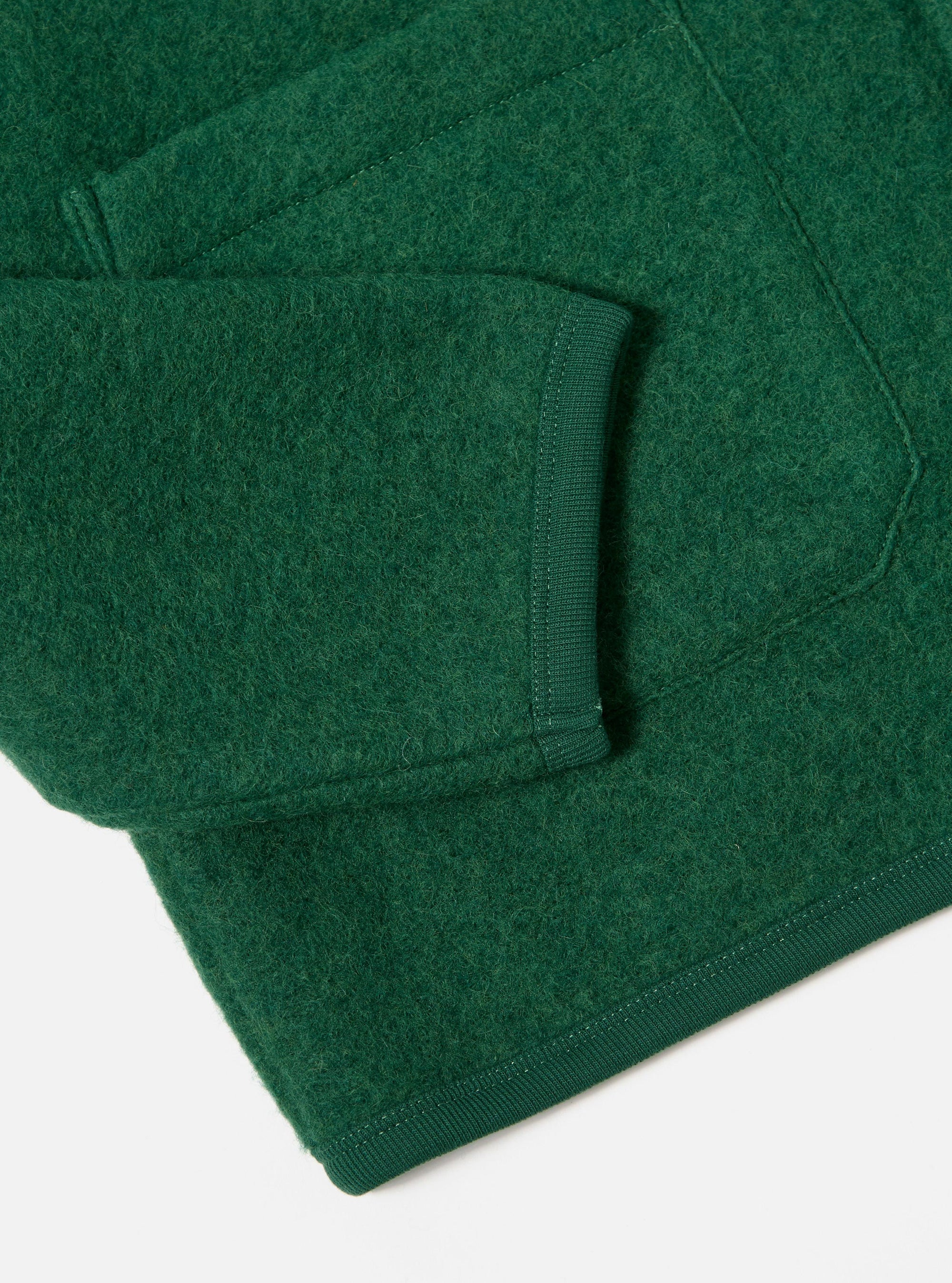 Green Wool Fleece Cardigan