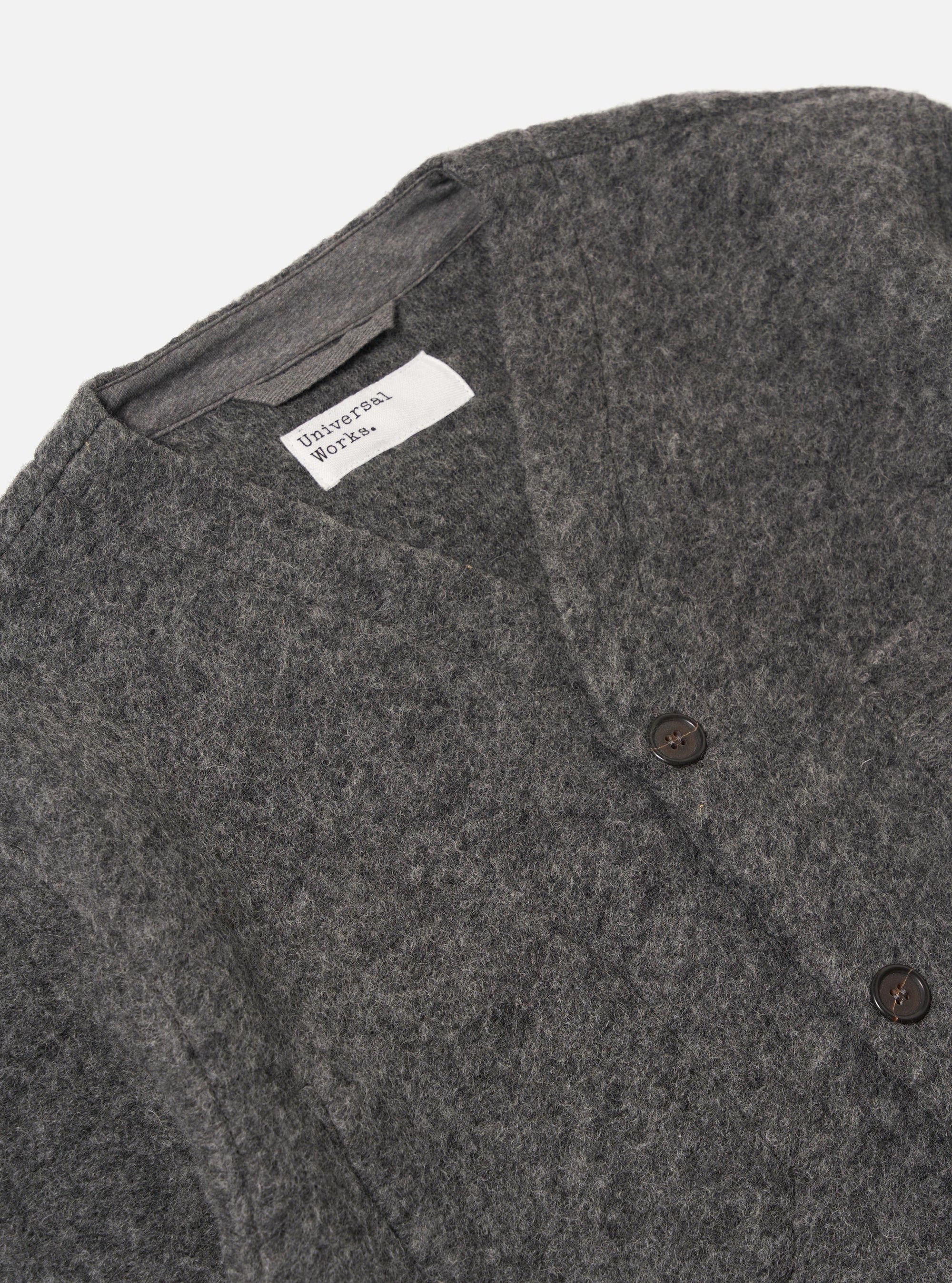 Grey Marl Wool Fleece Cardigan