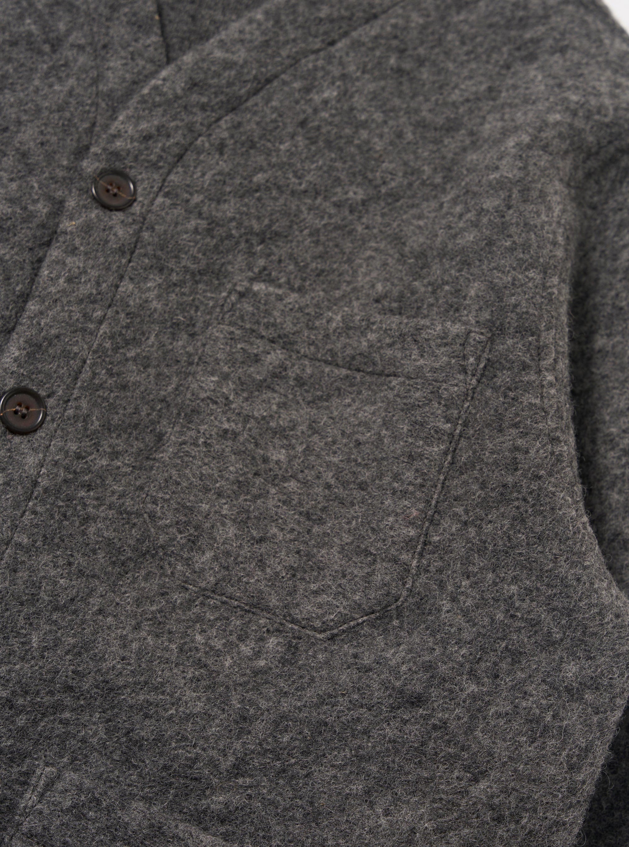 Grey Marl Wool Fleece Cardigan