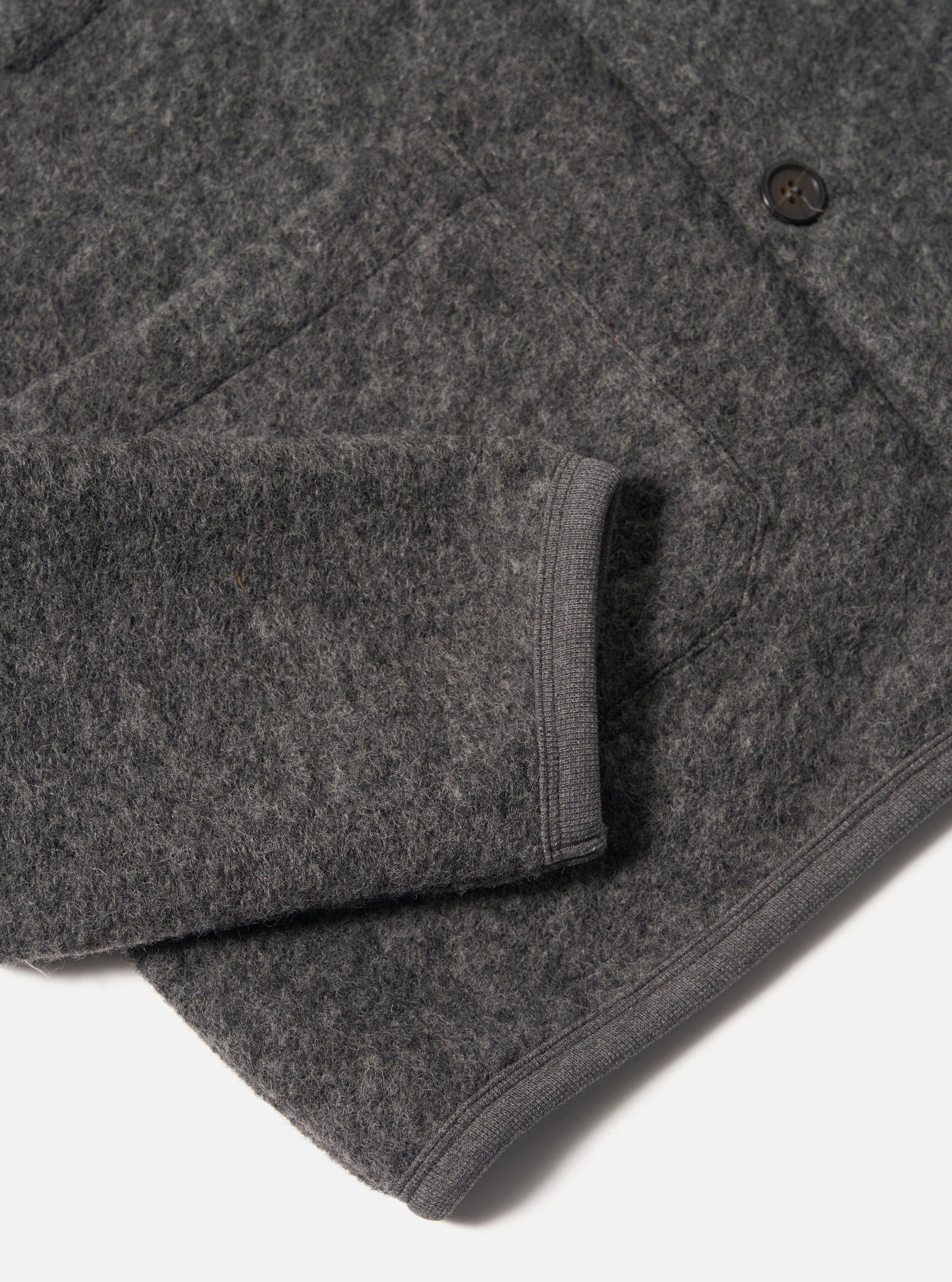 Grey Marl Wool Fleece Cardigan