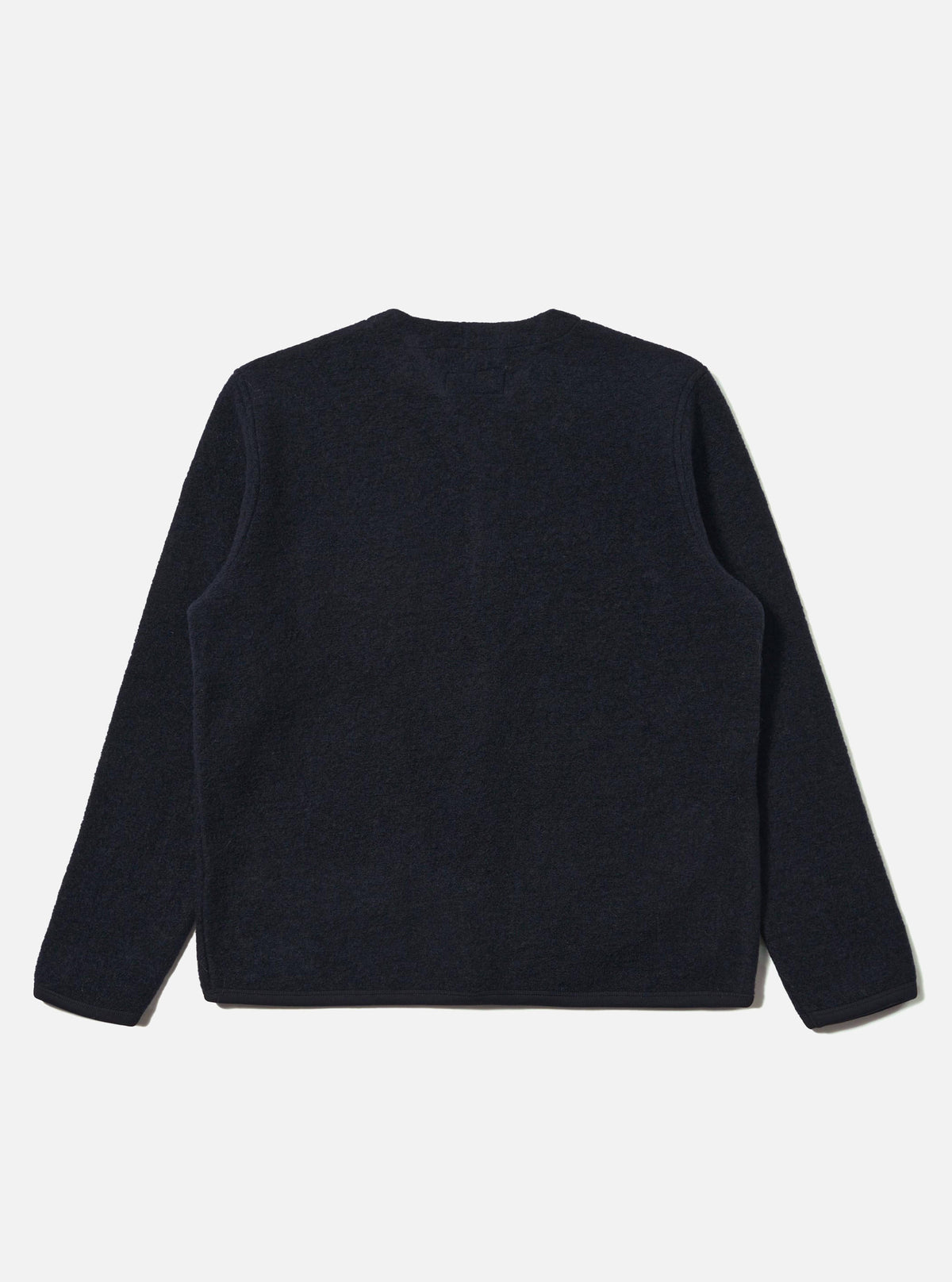 Navy Wool Fleece Cardigan