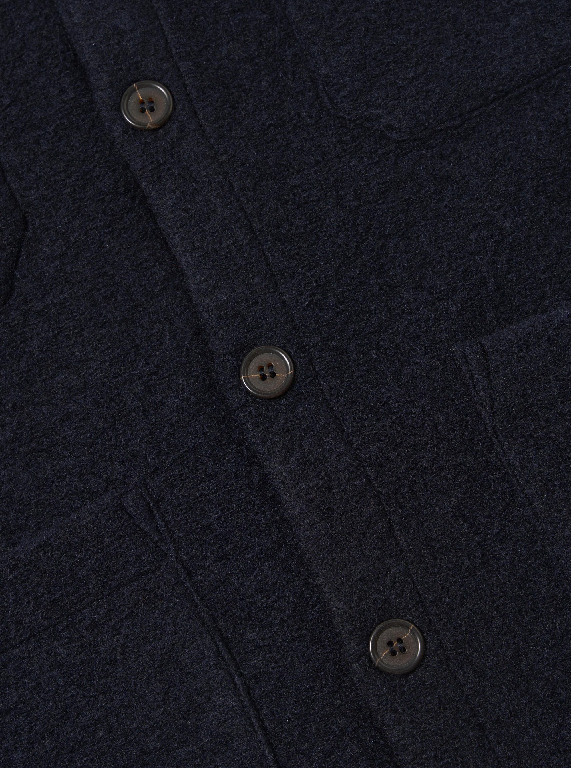 Navy Wool Fleece Cardigan