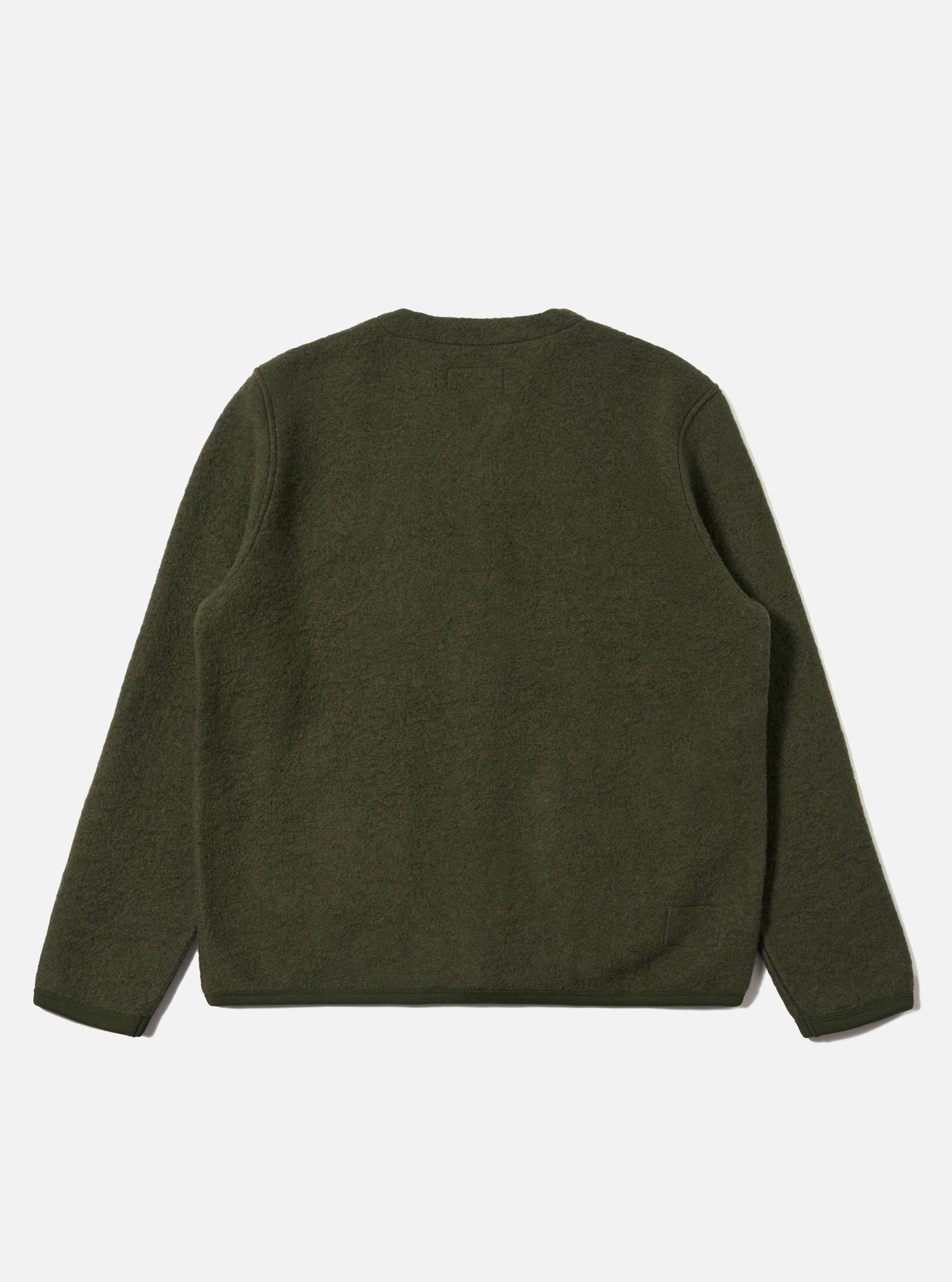 Olive Wool Fleece Cardigan