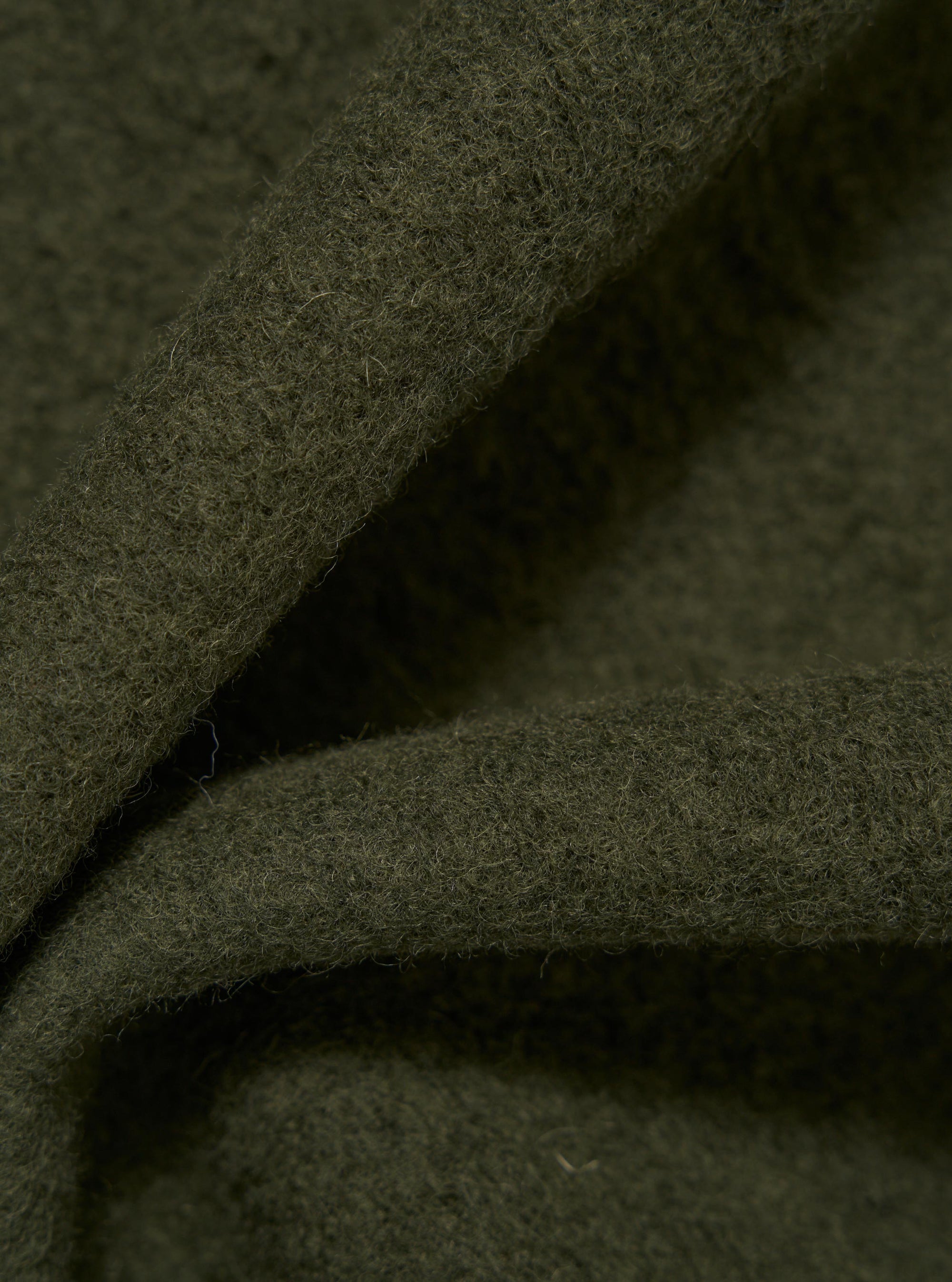 Olive Wool Fleece Cardigan