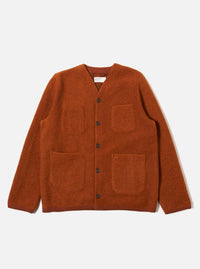Rust Wool Fleece Cardigan