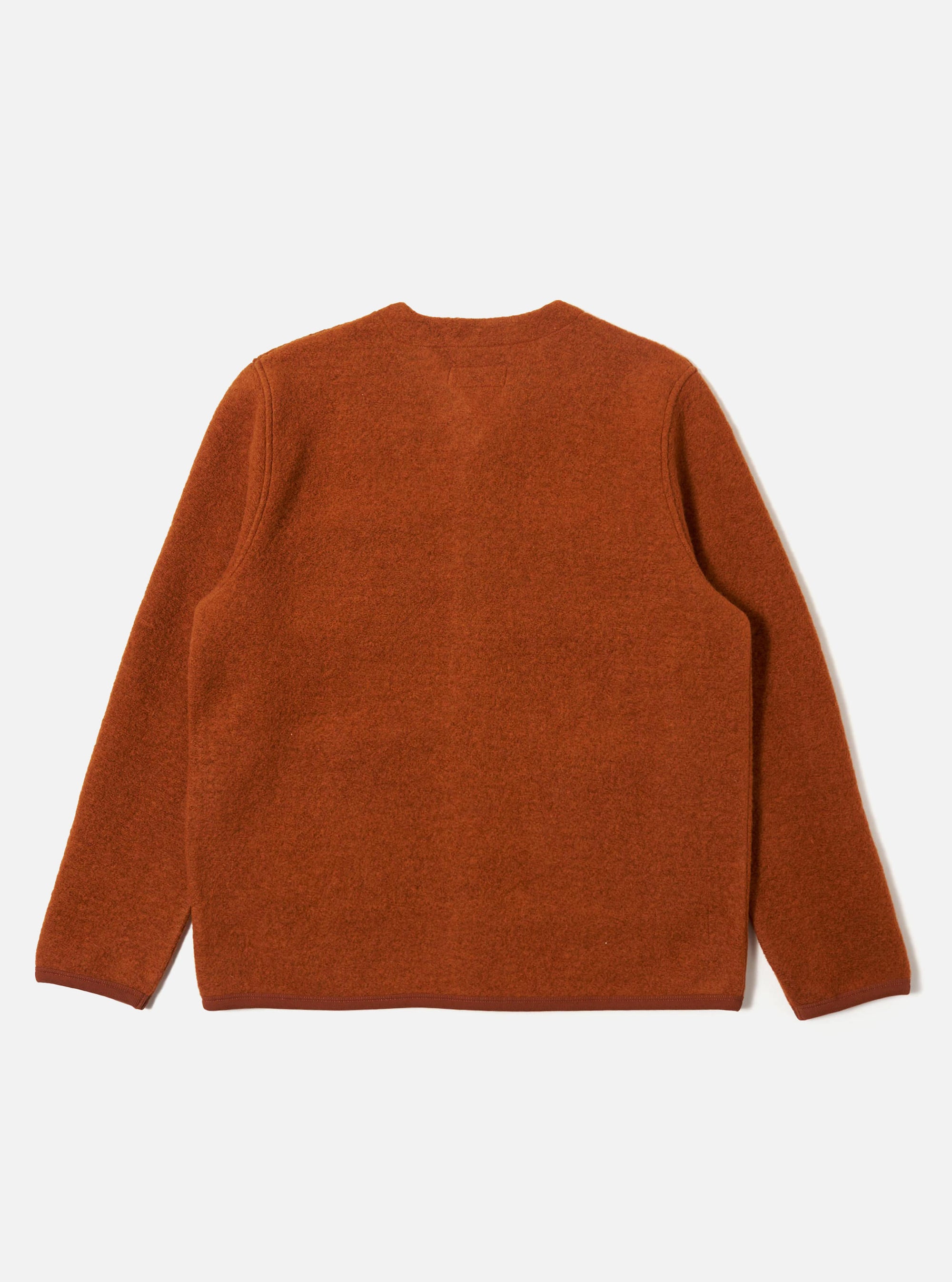 Rust Wool Fleece Cardigan