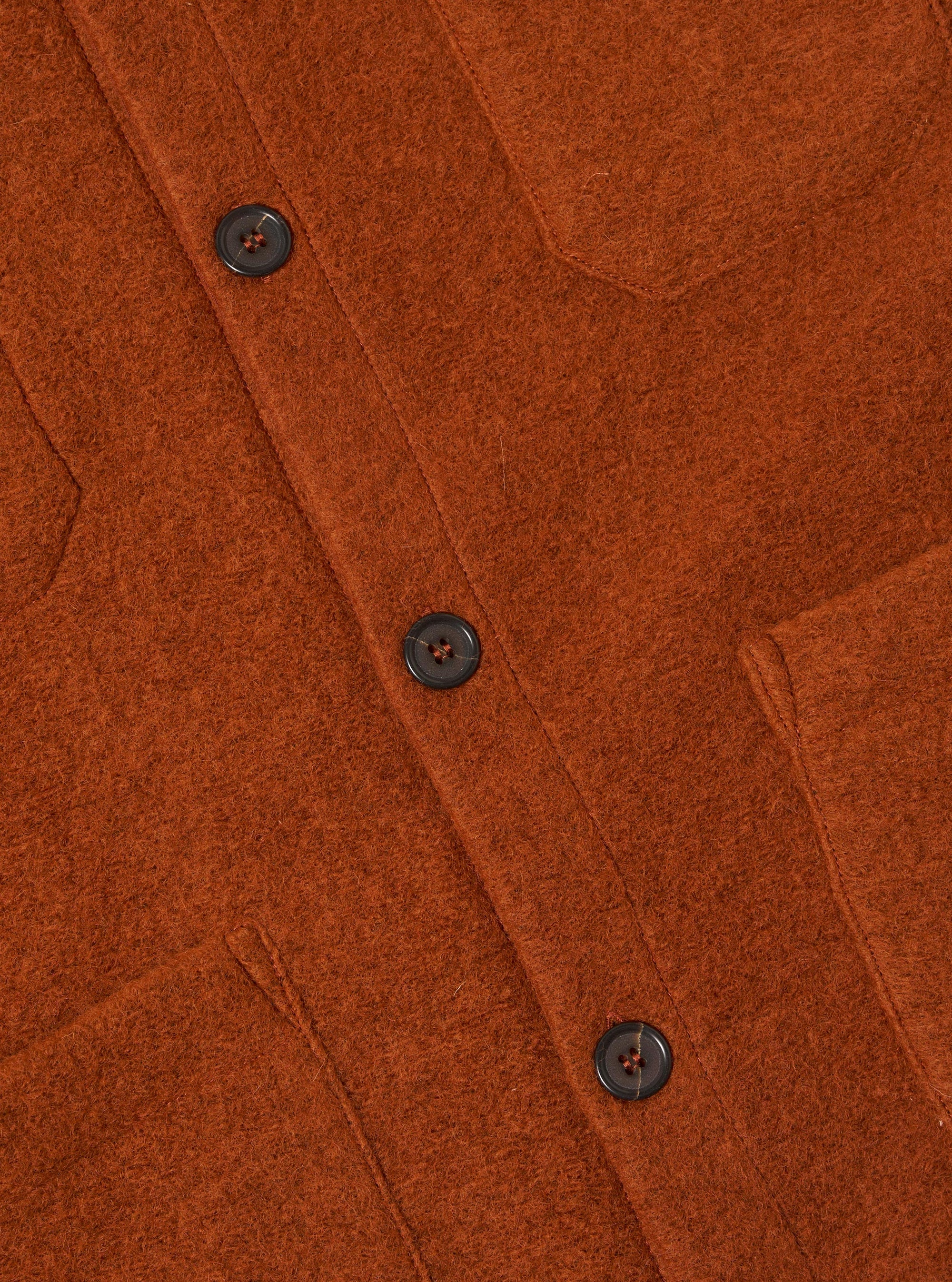Rust Wool Fleece Cardigan