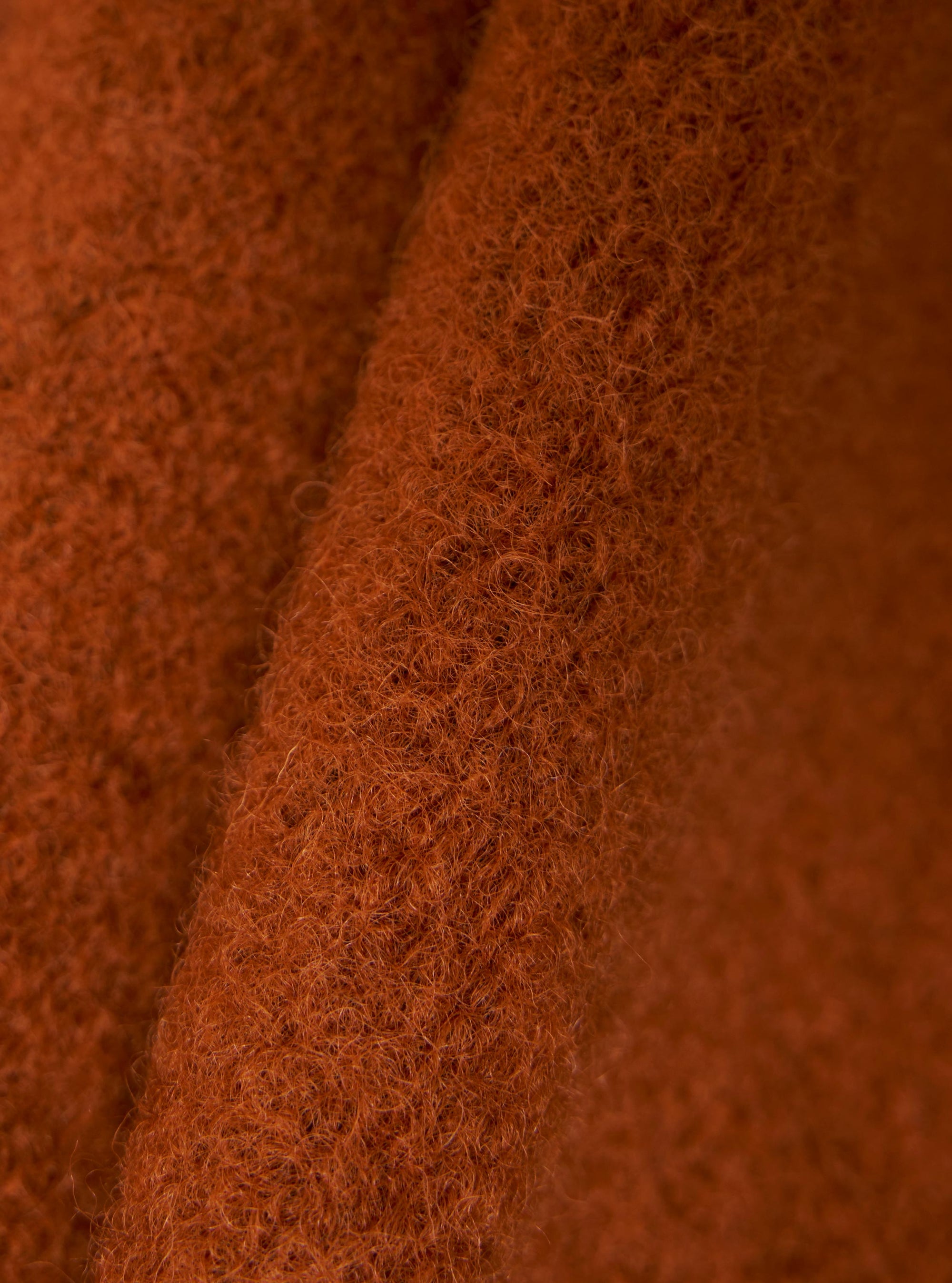 Rust Wool Fleece Cardigan