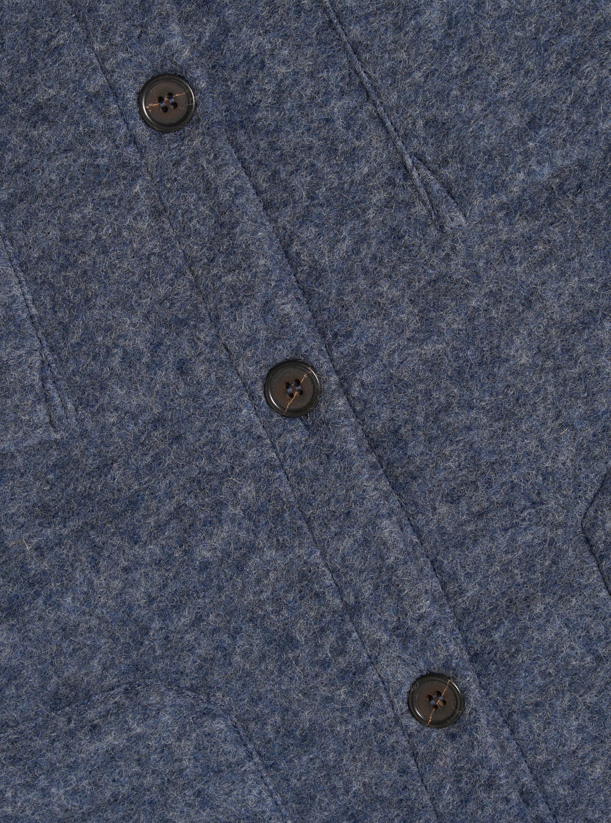 Slate Blue Wool Fleece Cardigan