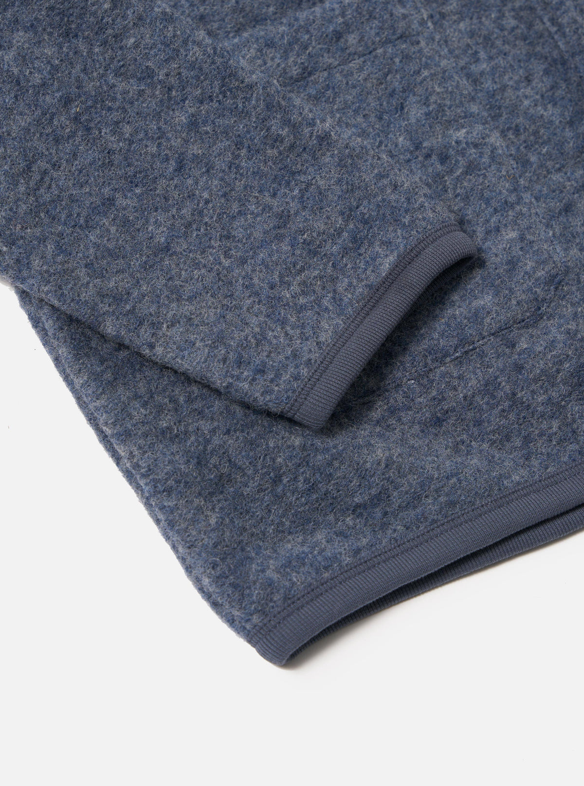 Slate Blue Wool Fleece Cardigan