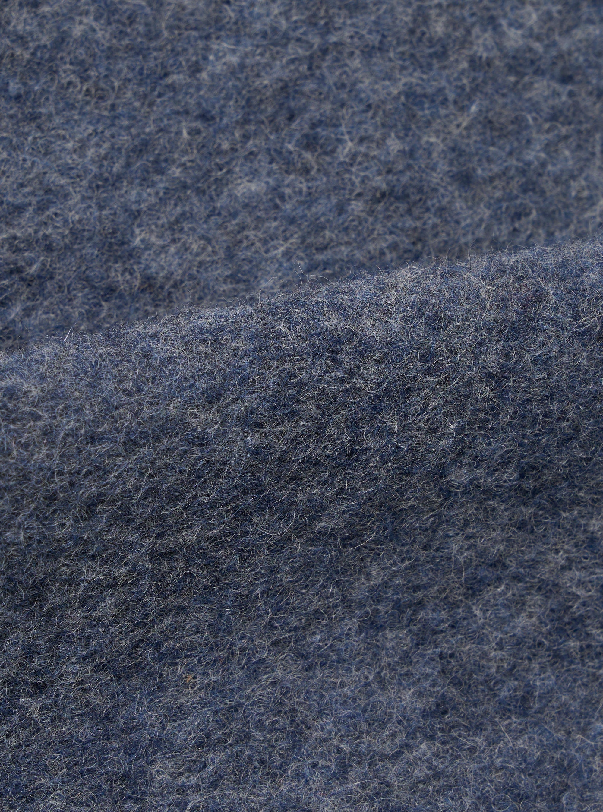 Slate Blue Wool Fleece Cardigan