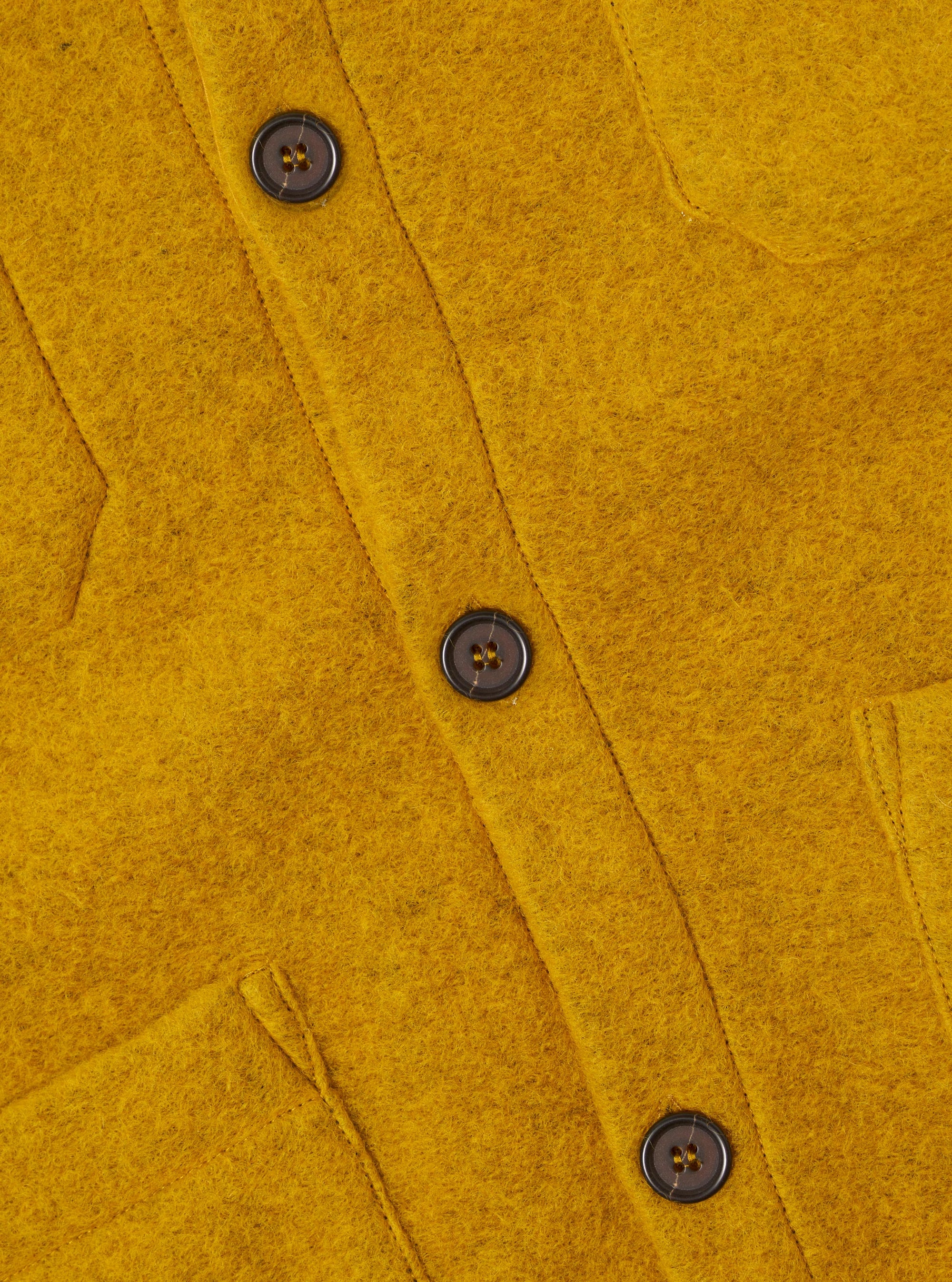 Yellow Wool Fleece Cardigan