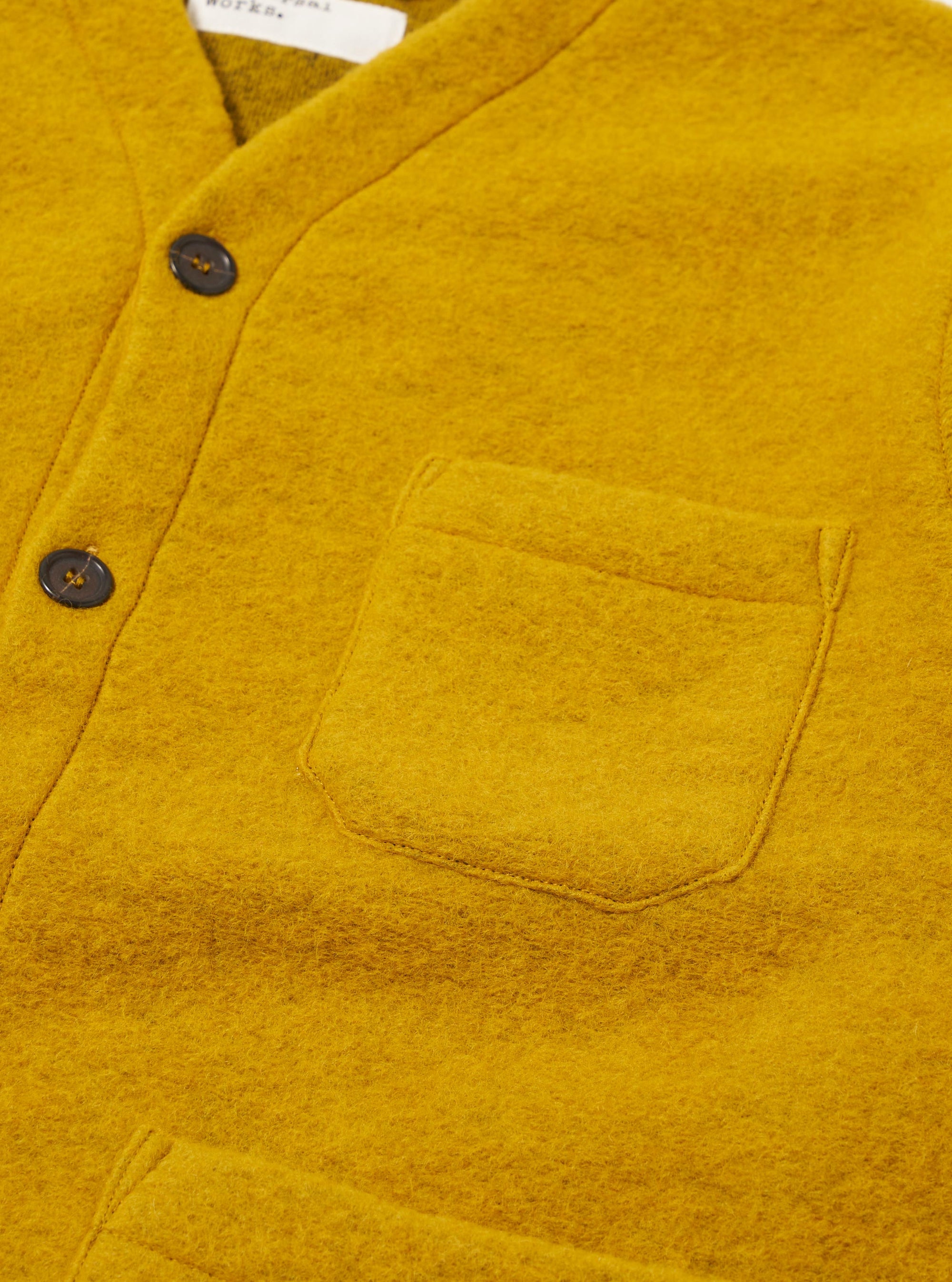 Yellow Wool Fleece Cardigan