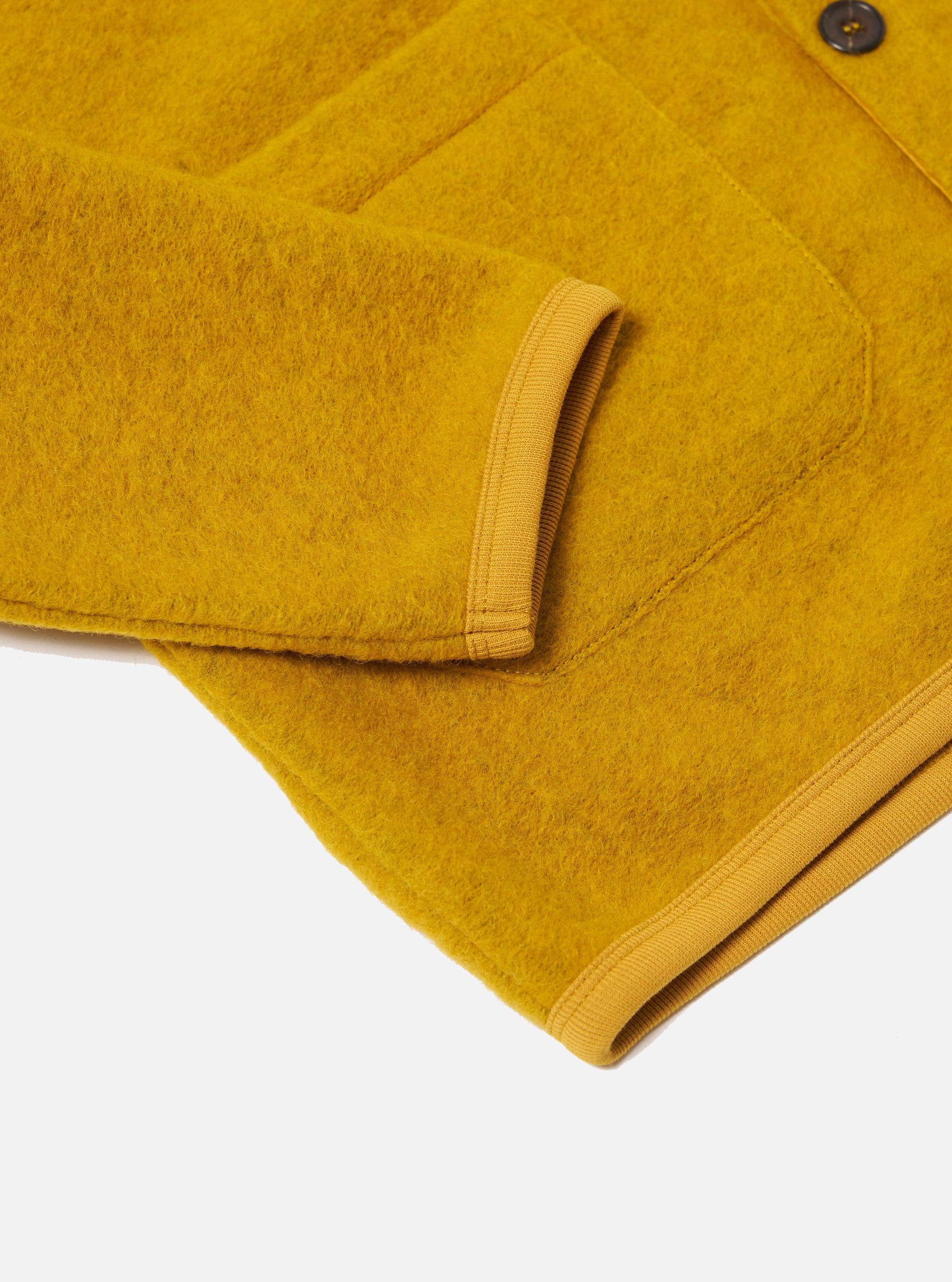 Yellow Wool Fleece Cardigan