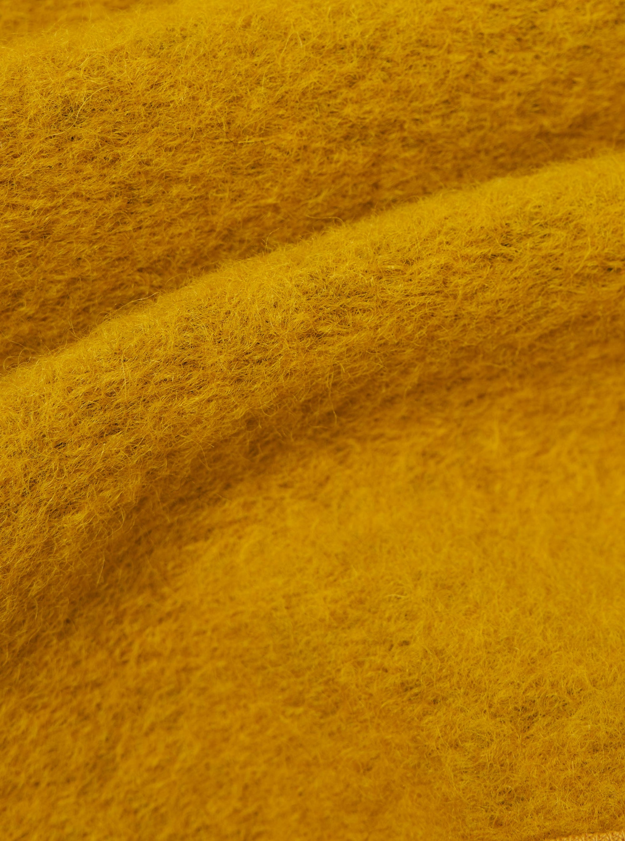 Yellow Wool Fleece Cardigan