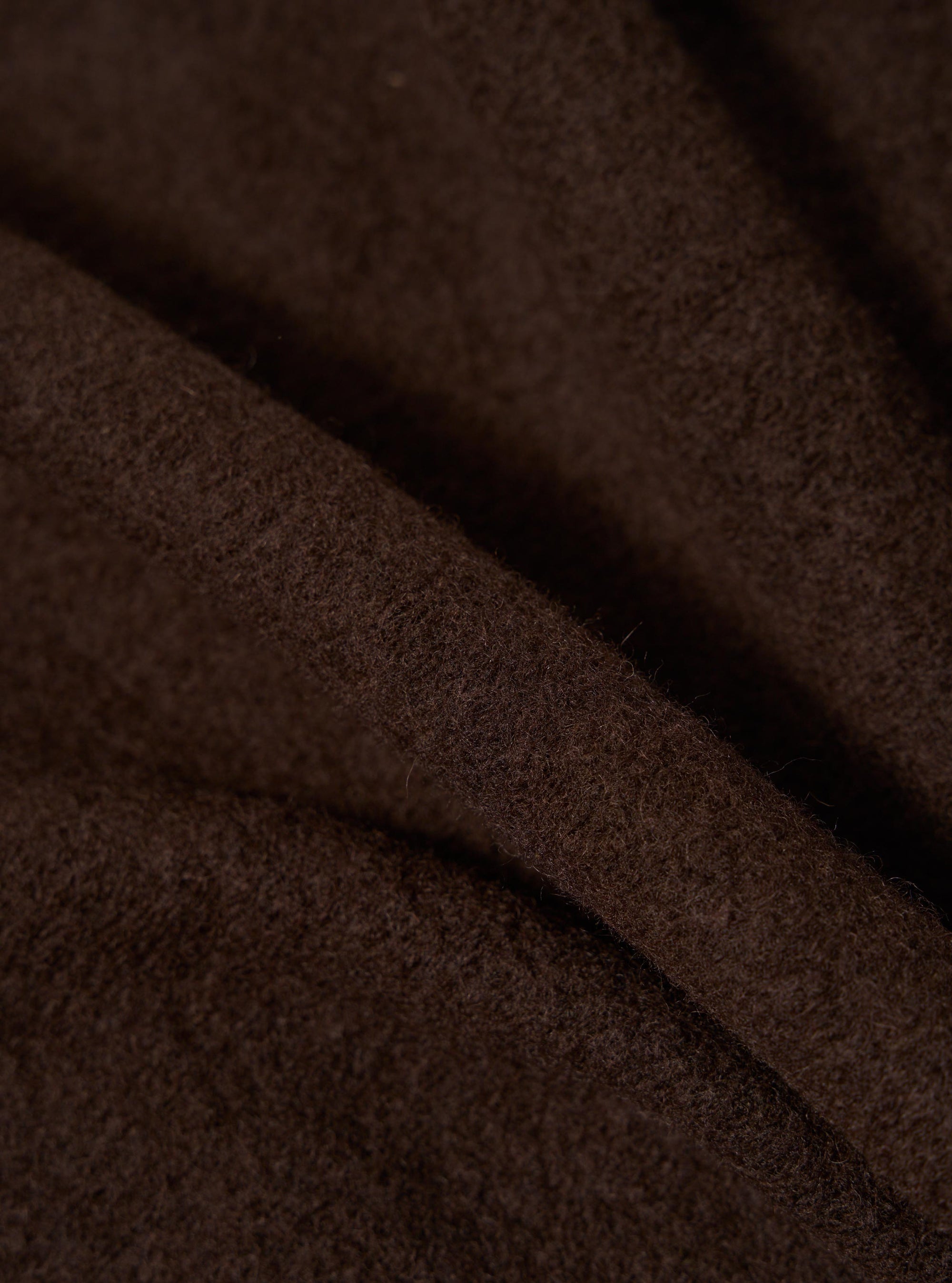 Brown Wool Fleece Zip Bomber