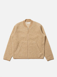 Fawn Wool Fleece Zip Bomber