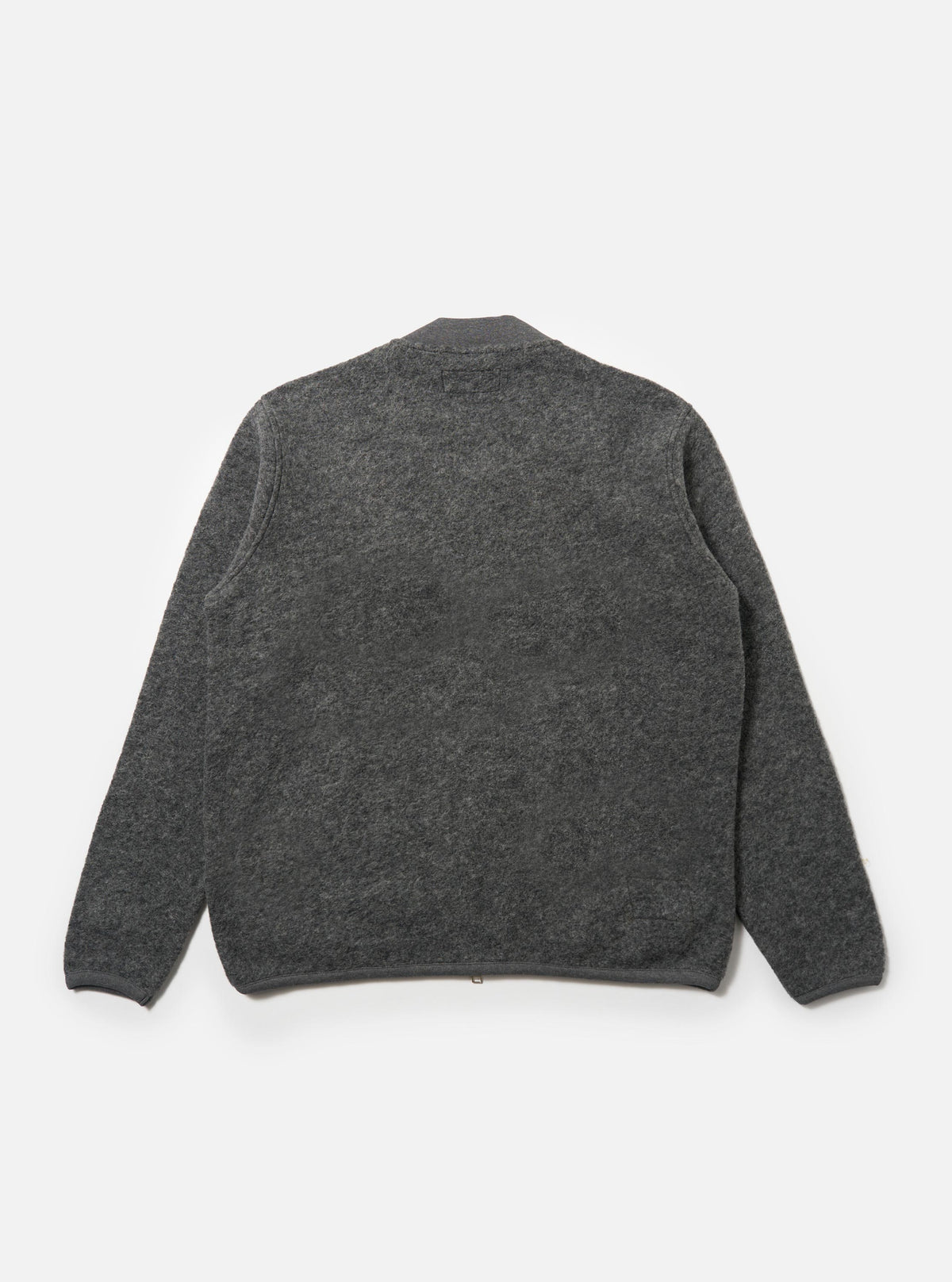 Grey Marl Wool Fleece Zip Bomber