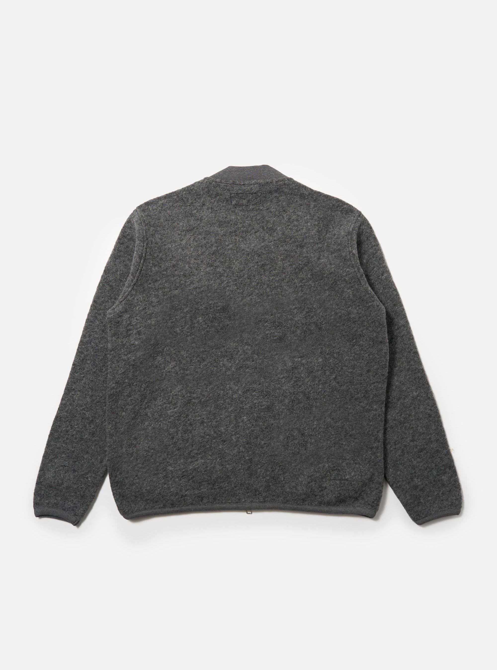Grey Marl Wool Fleece Zip Bomber