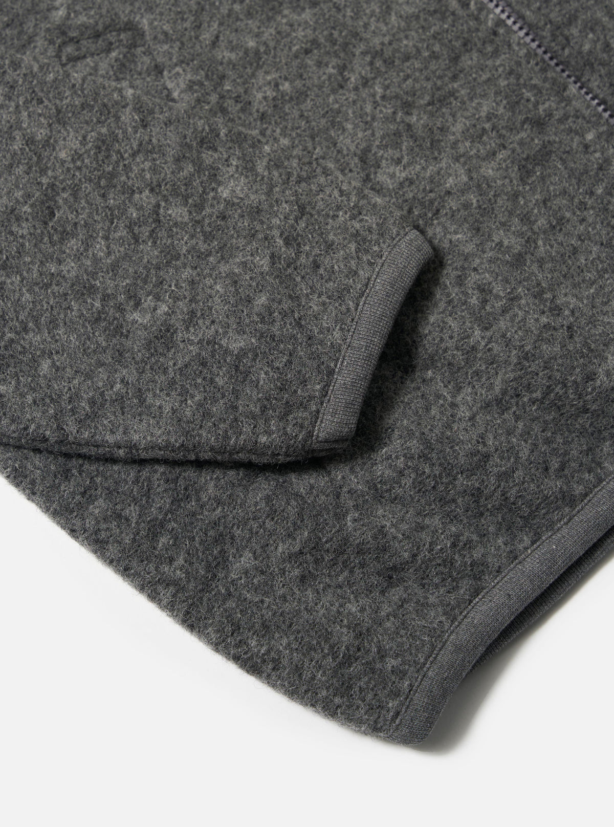 Grey Marl Wool Fleece Zip Bomber