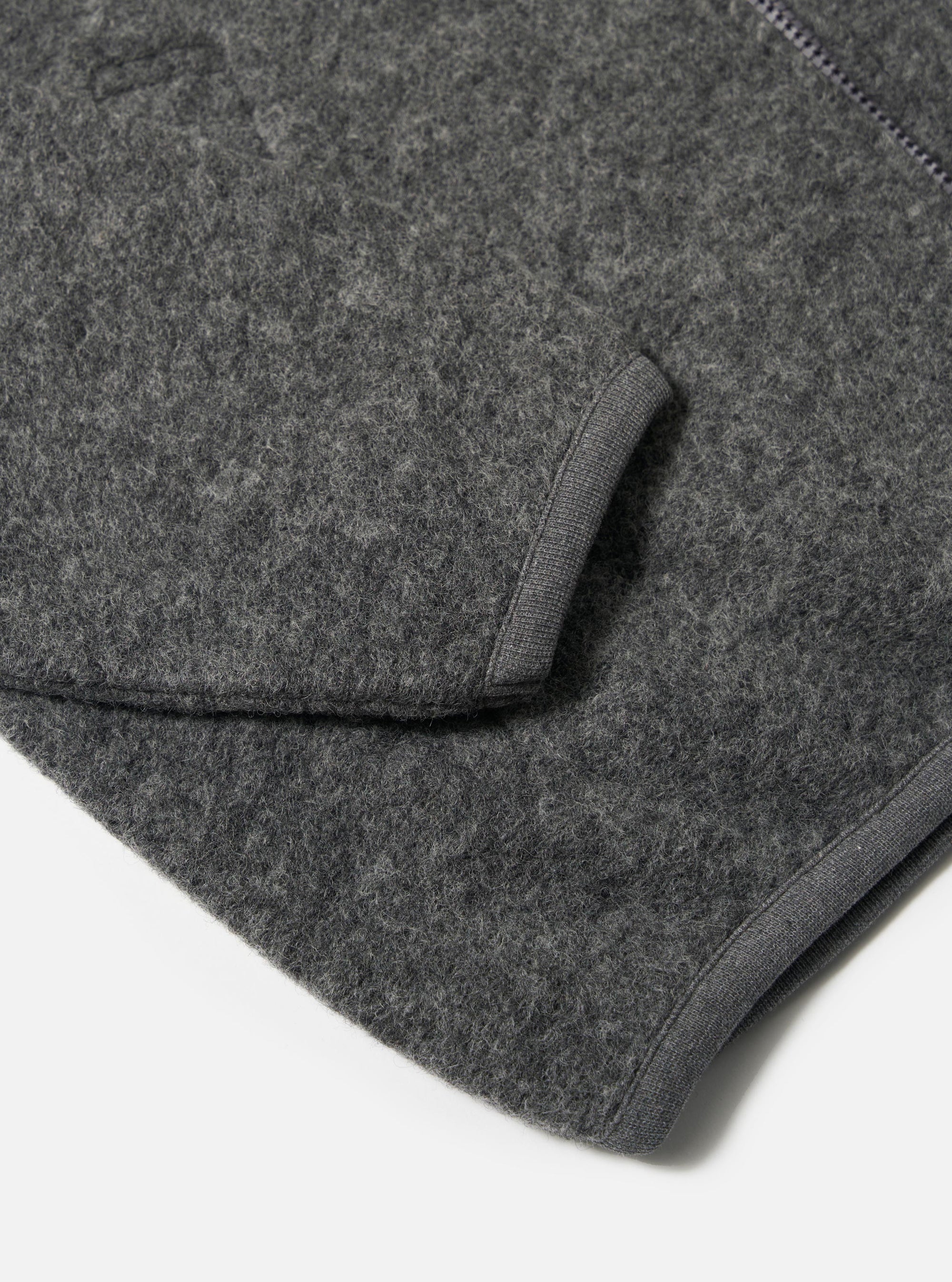 Grey Marl Wool Fleece Zip Bomber