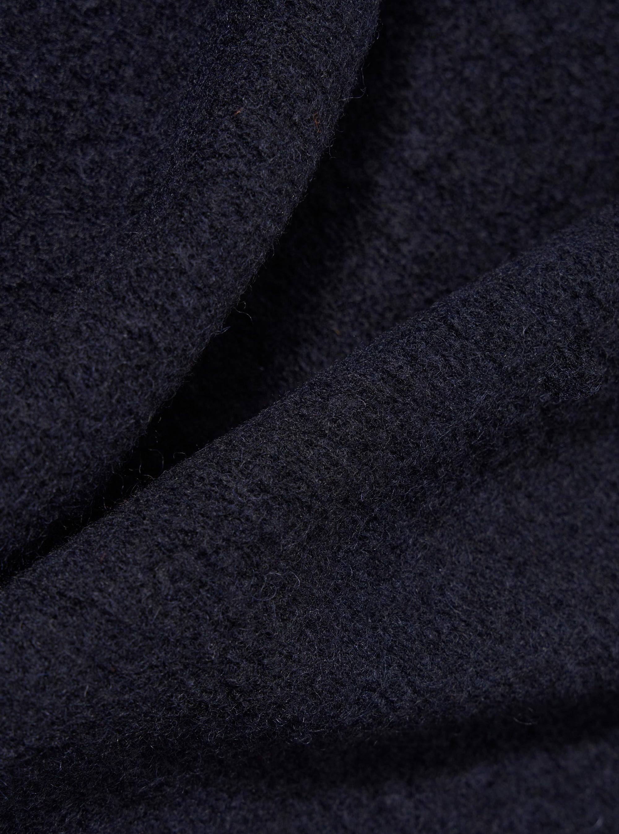 Navy Wool Fleece Zip Bomber
