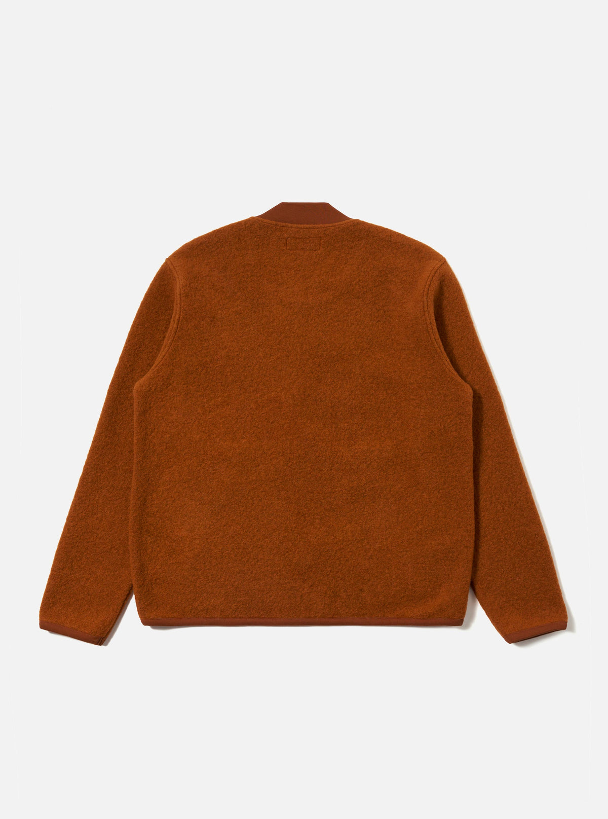 Rust Wool Fleece Zip Bomber