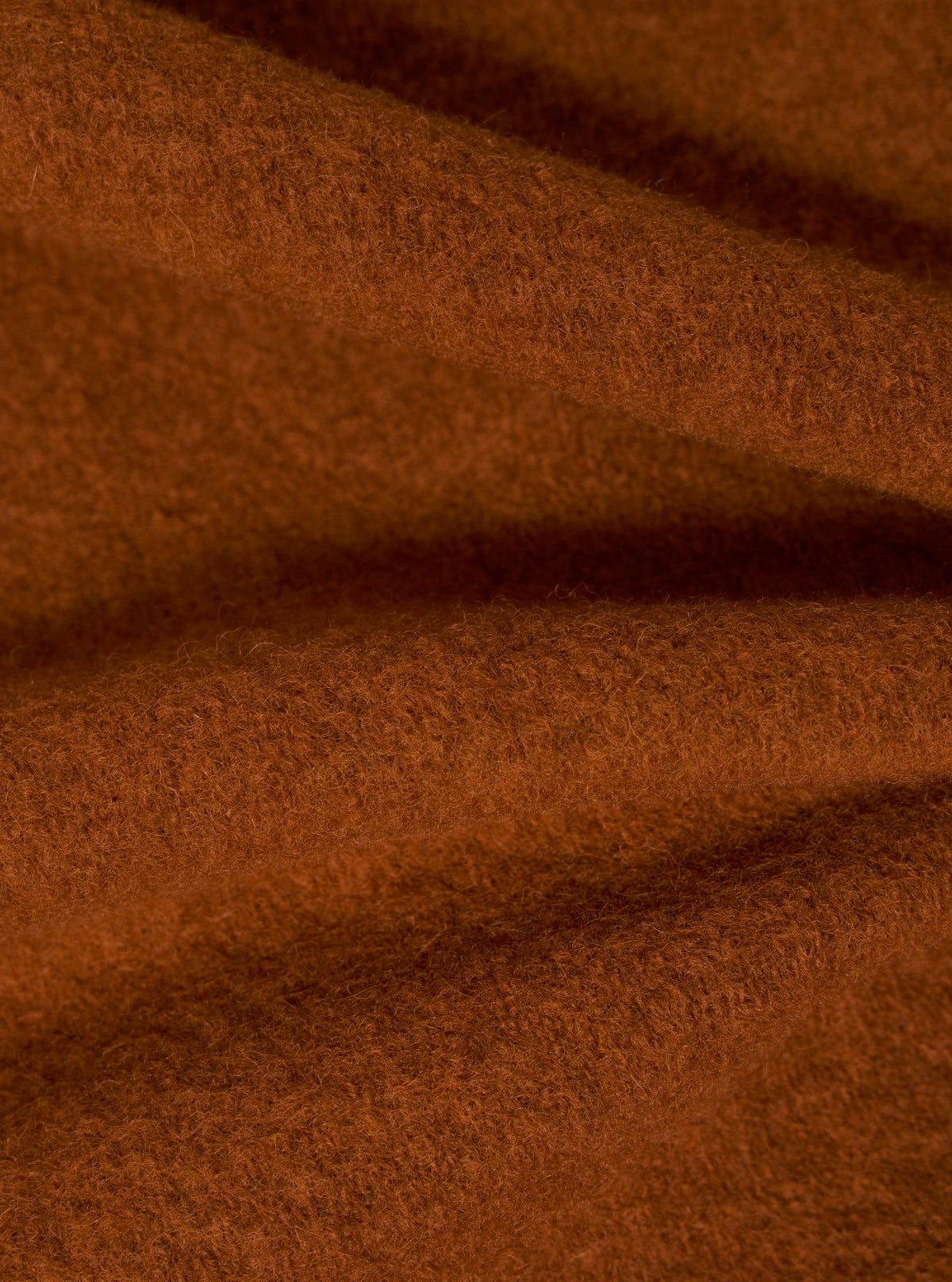 Rust Wool Fleece Zip Bomber
