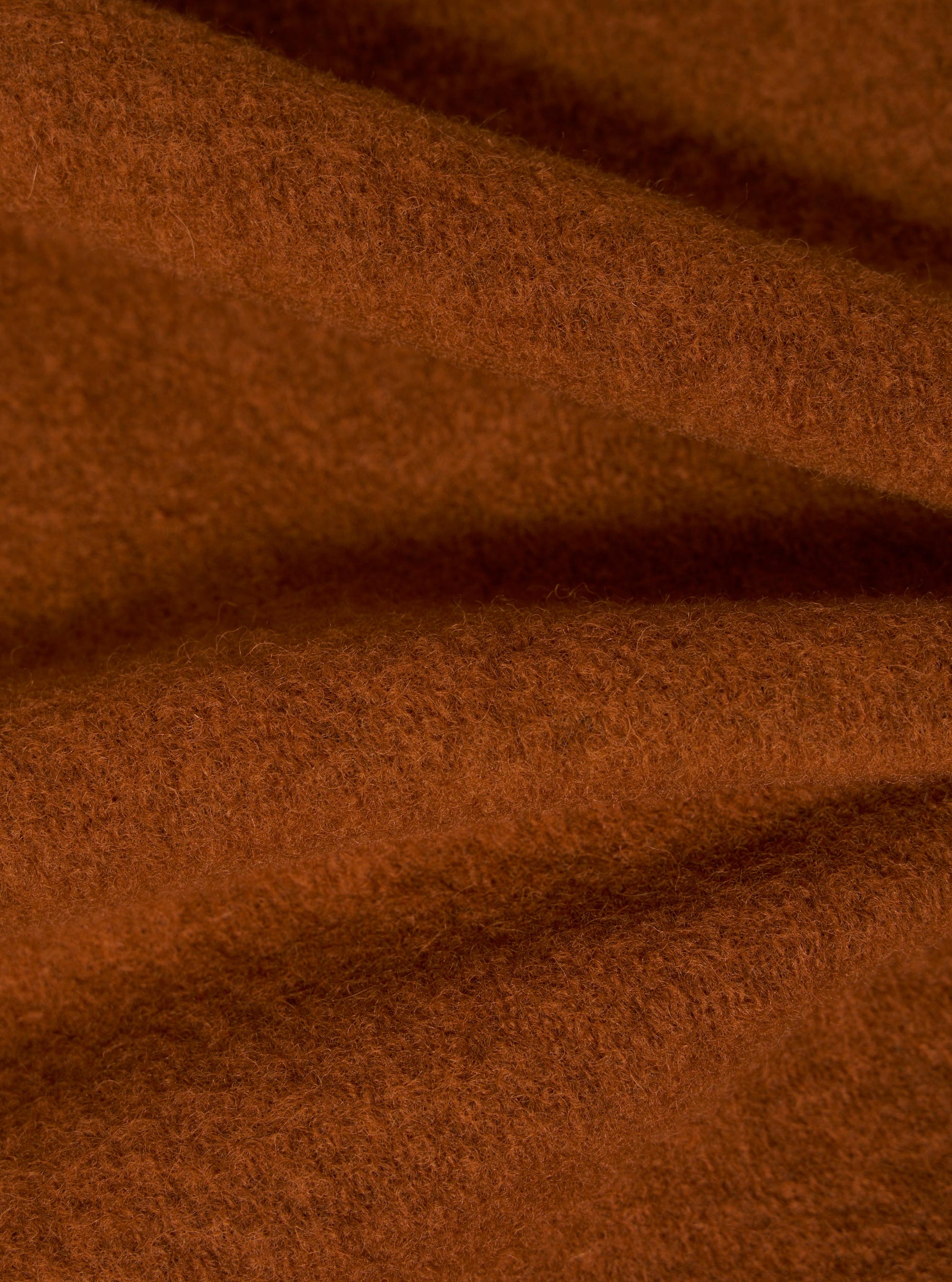 Rust Wool Fleece Zip Bomber