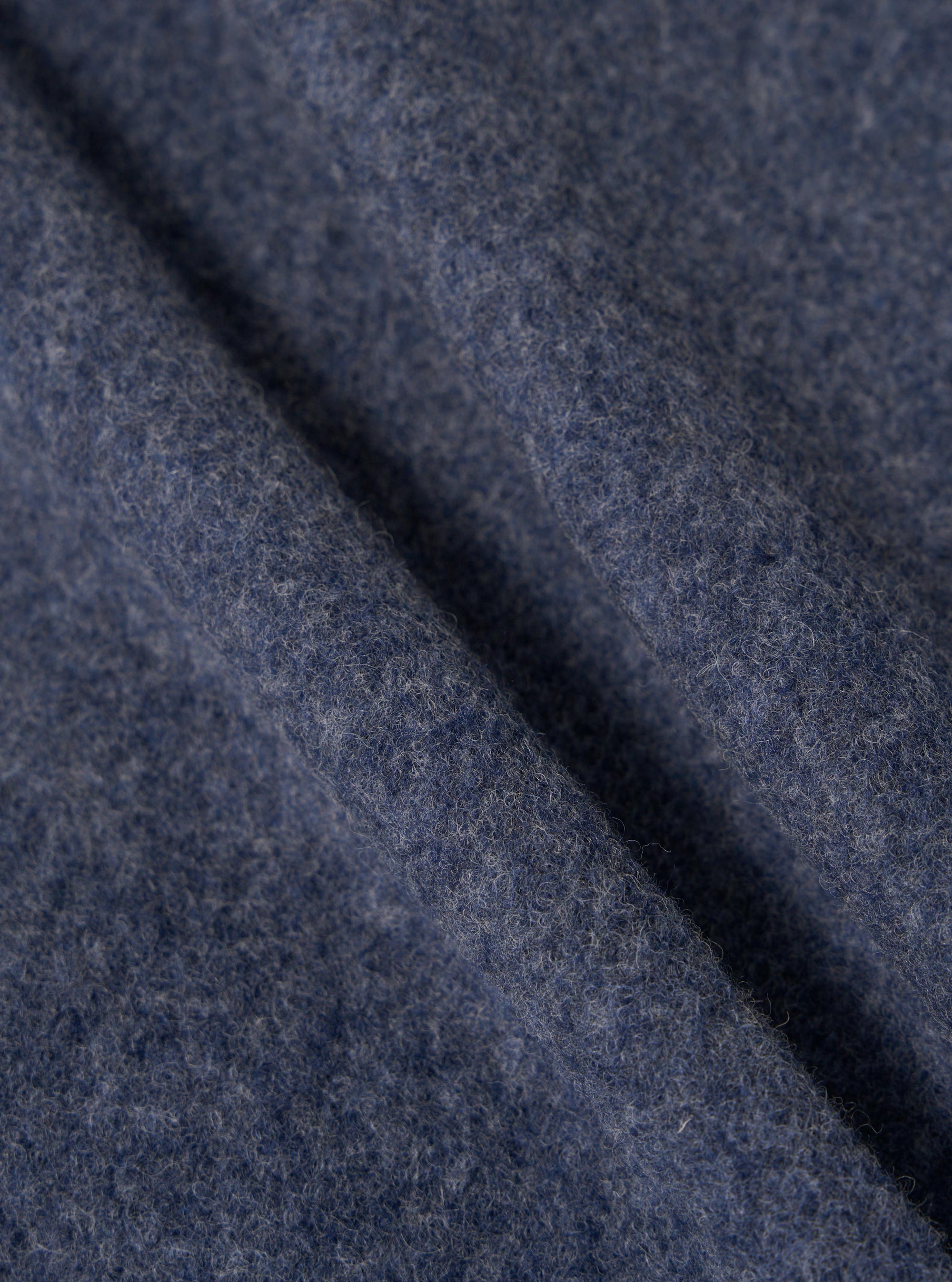 Slate Blue Wool Fleece Zip Bomber