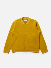 Yellow Wool Fleece Zip Bomber