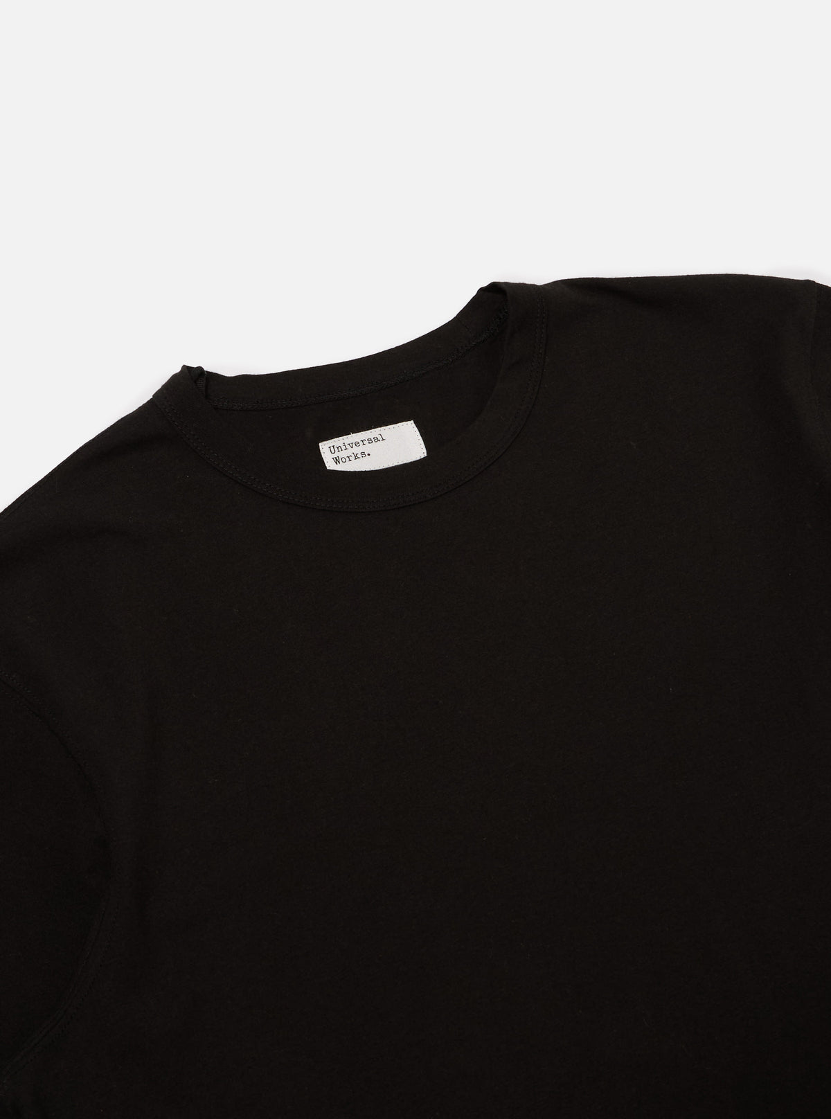 Universal Works Core Tee in Black Single Jersey