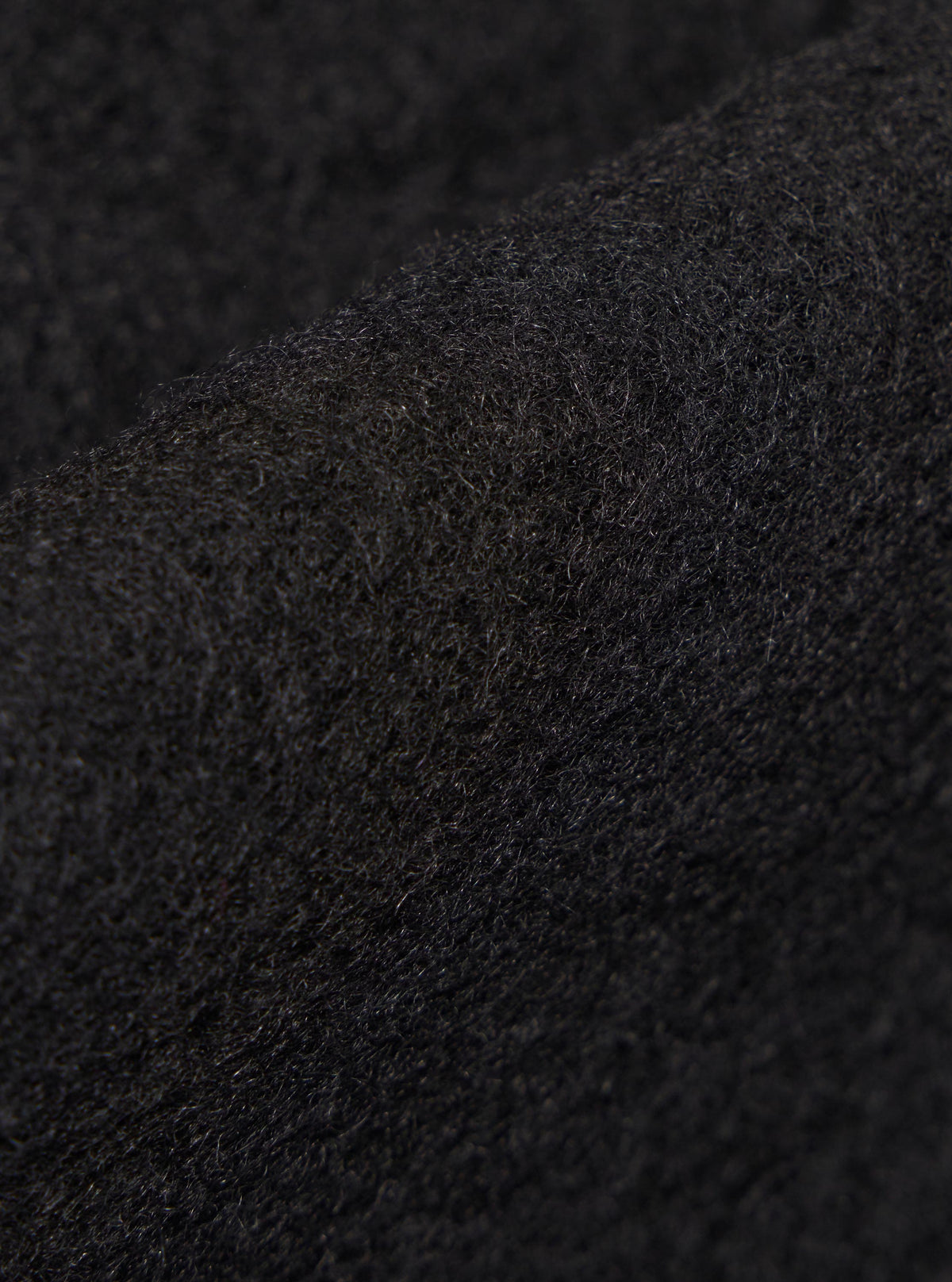 Black Wool Fleece Zip Liner Jacket