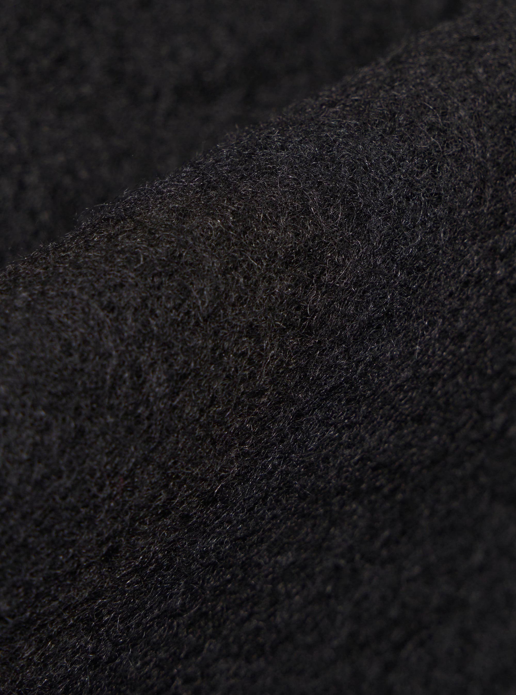 Black Wool Fleece Zip Liner Jacket