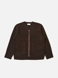 Brown Wool Fleece Zip Liner Jacket
