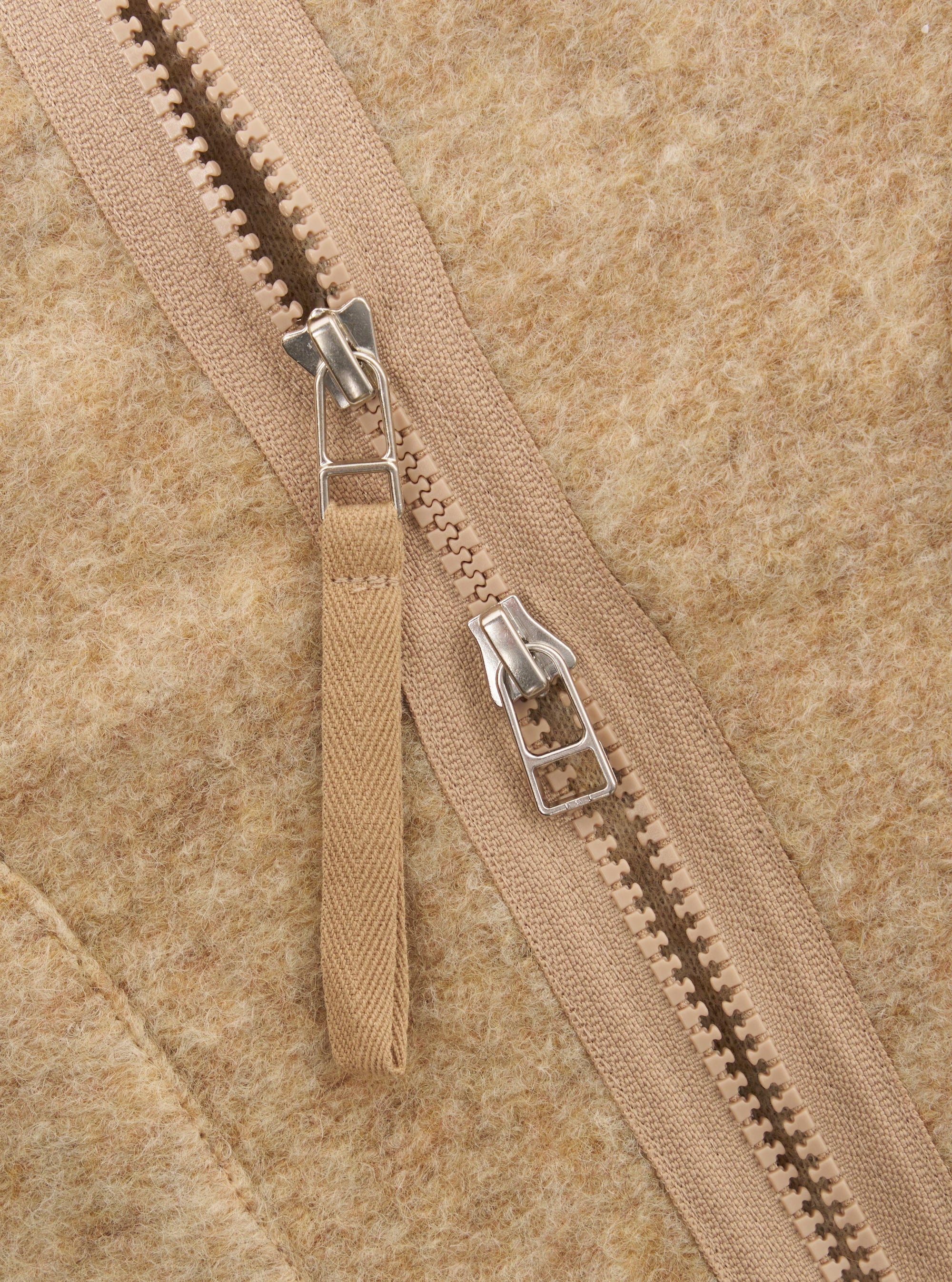 Fawn Wool Fleece Zip Liner Jacket