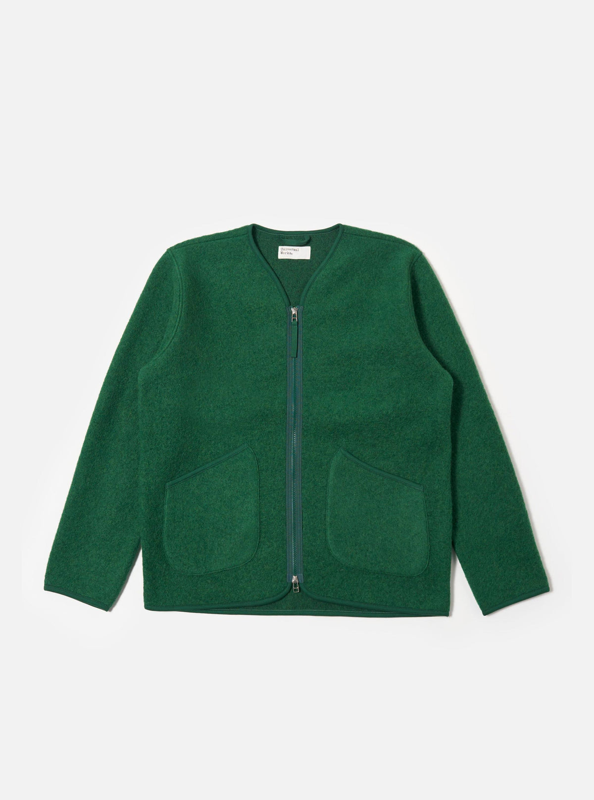 Green Wool Fleece Zip Liner Jacket