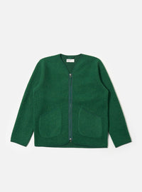 Green Wool Fleece Zip Liner Jacket