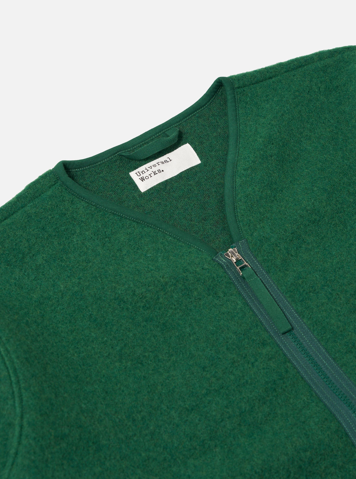 Green Wool Fleece Zip Liner Jacket