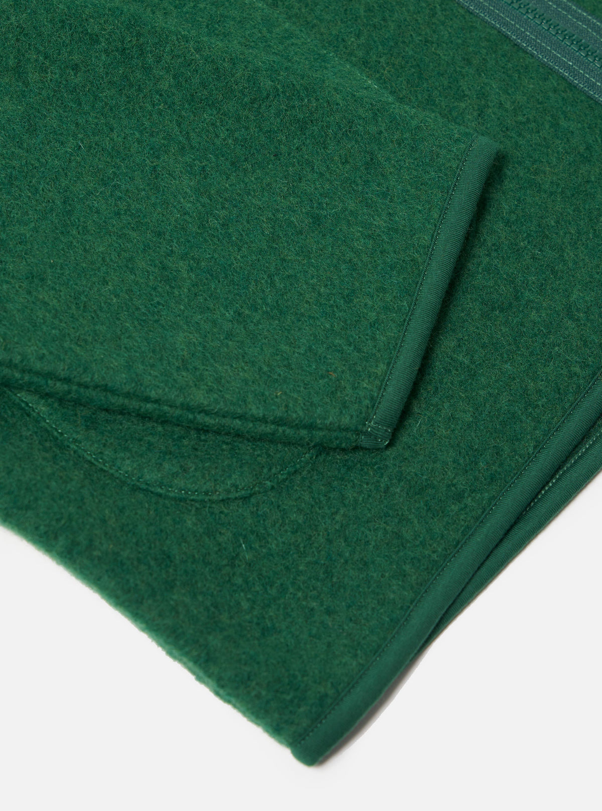 Green Wool Fleece Zip Liner Jacket
