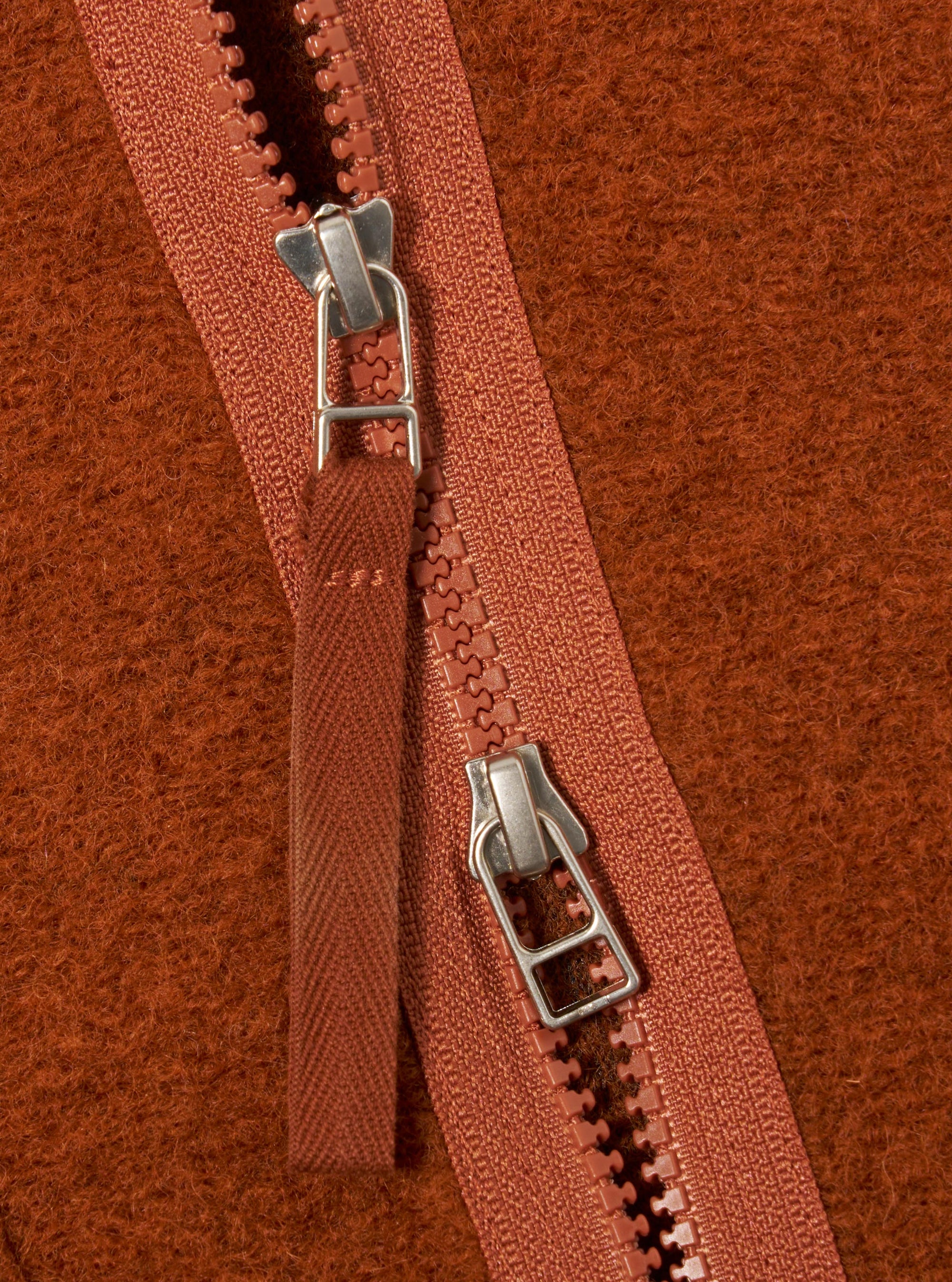 Rust Wool Fleece Zip Liner Jacket