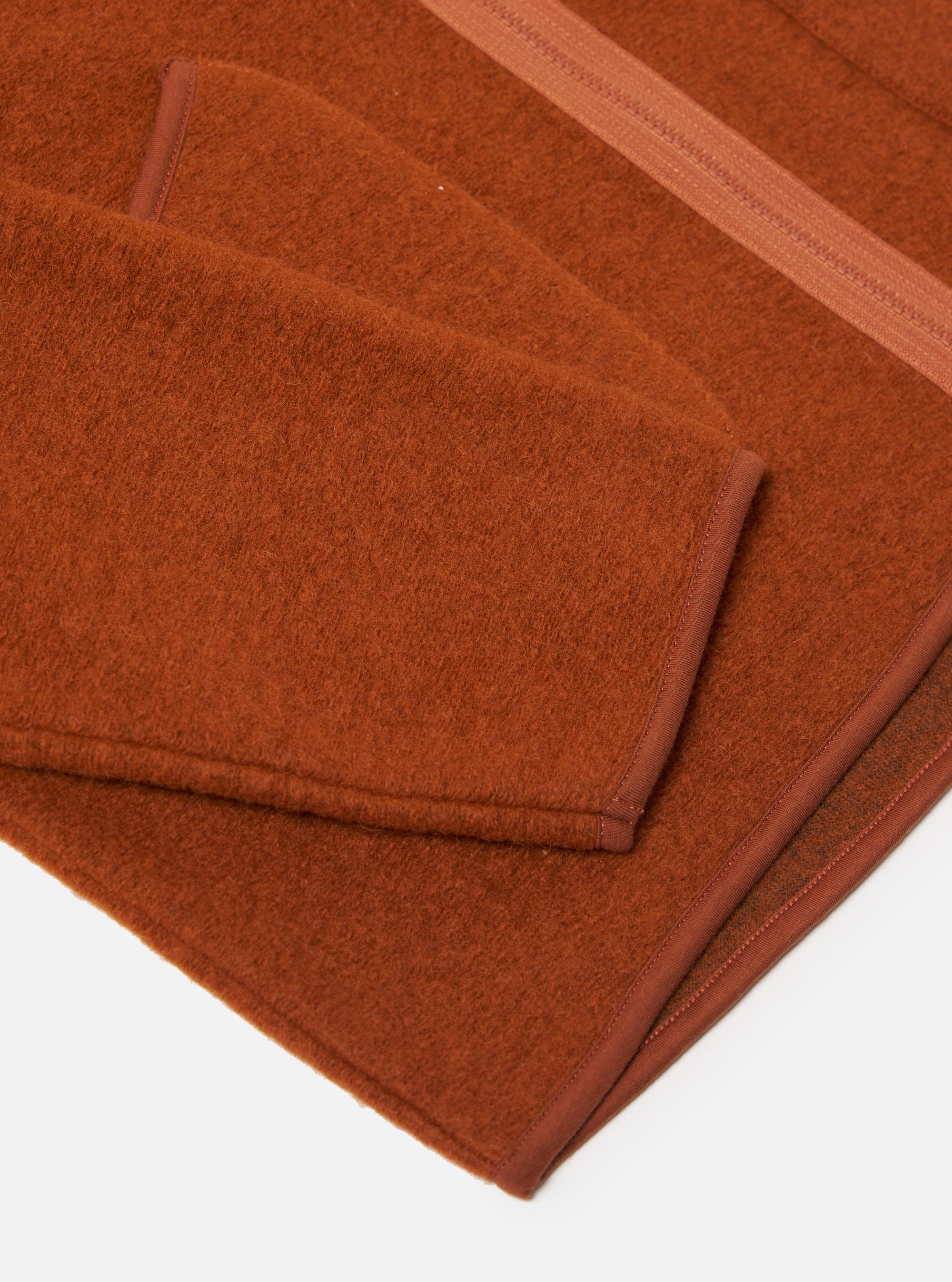 Rust Wool Fleece Zip Liner Jacket