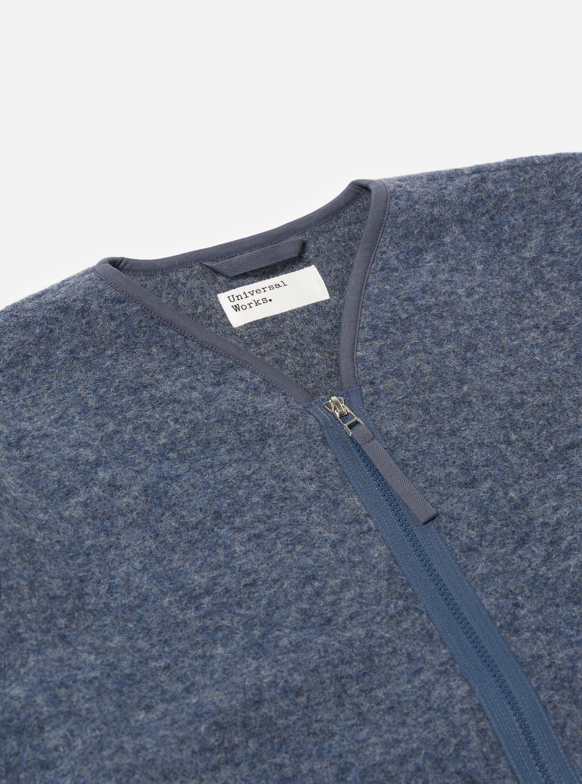 Slate Blue Wool Fleece Zip Liner Jacket