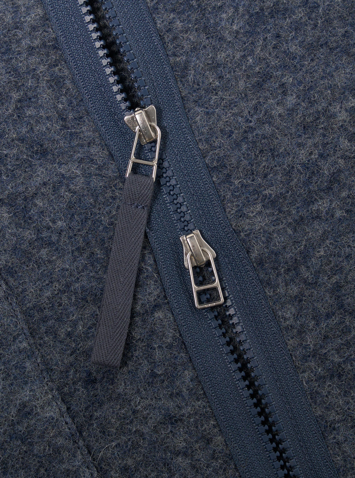 Slate Blue Wool Fleece Zip Liner Jacket