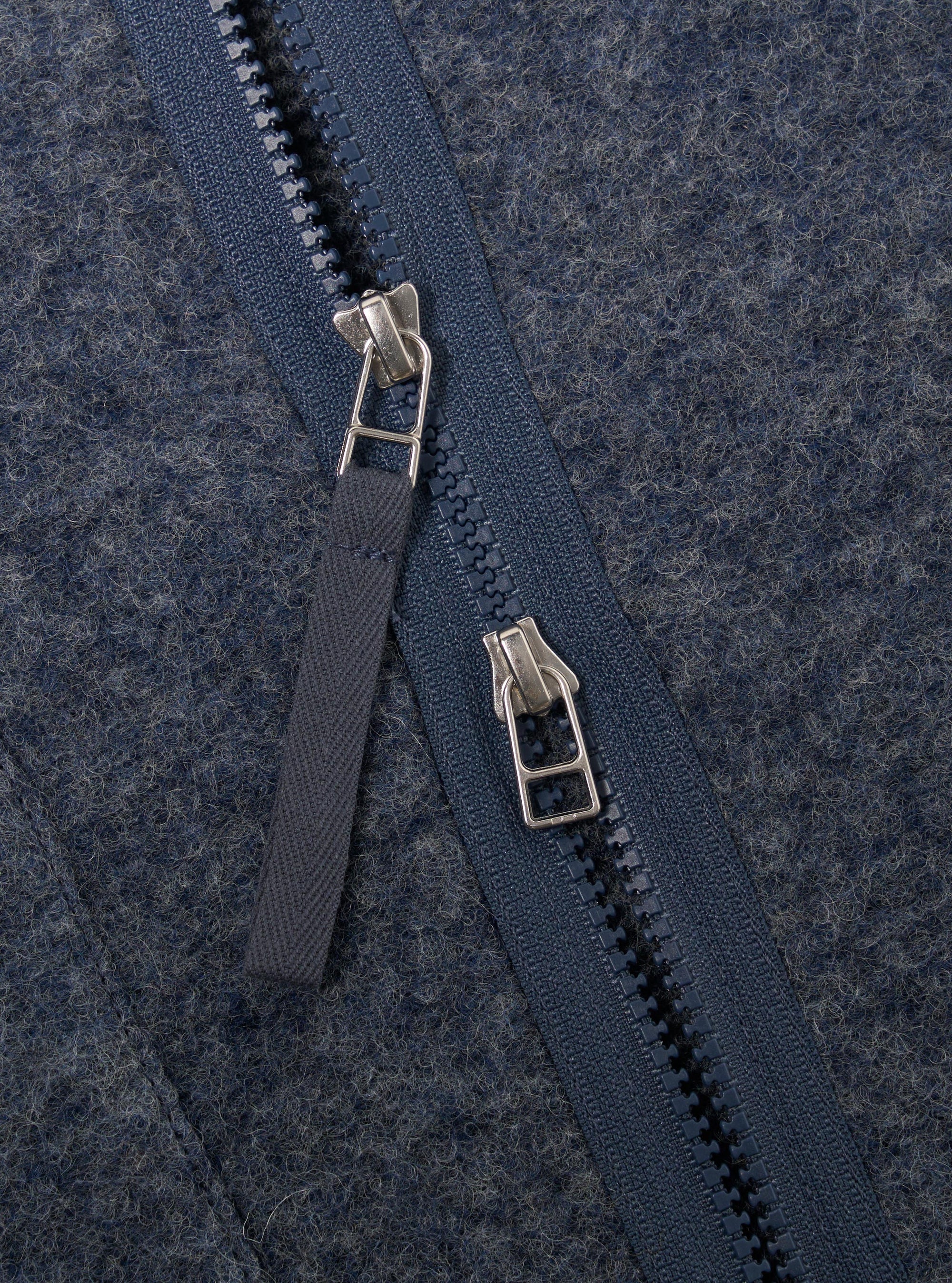 Slate Blue Wool Fleece Zip Liner Jacket