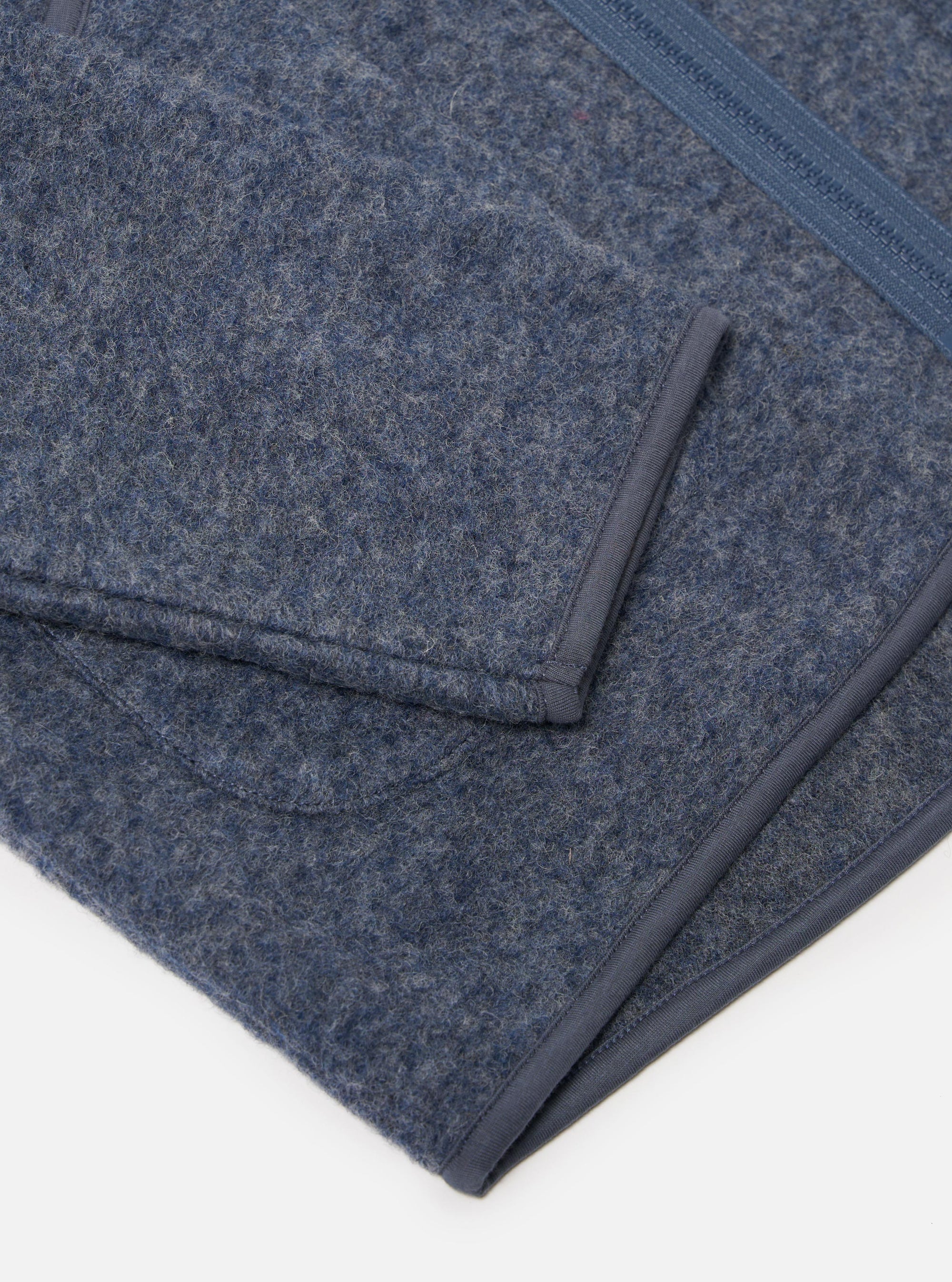 Slate Blue Wool Fleece Zip Liner Jacket