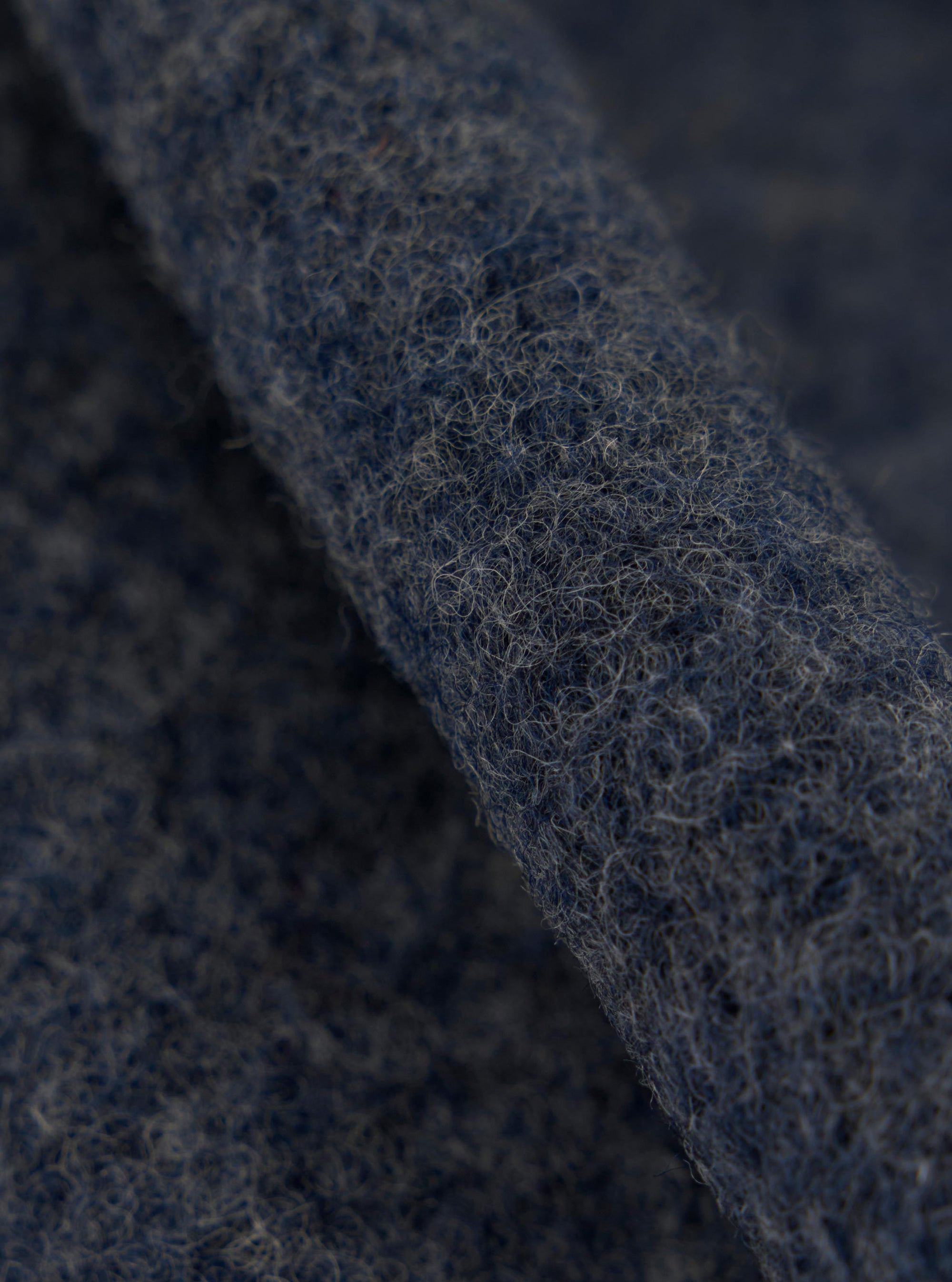 Slate Blue Wool Fleece Zip Liner Jacket