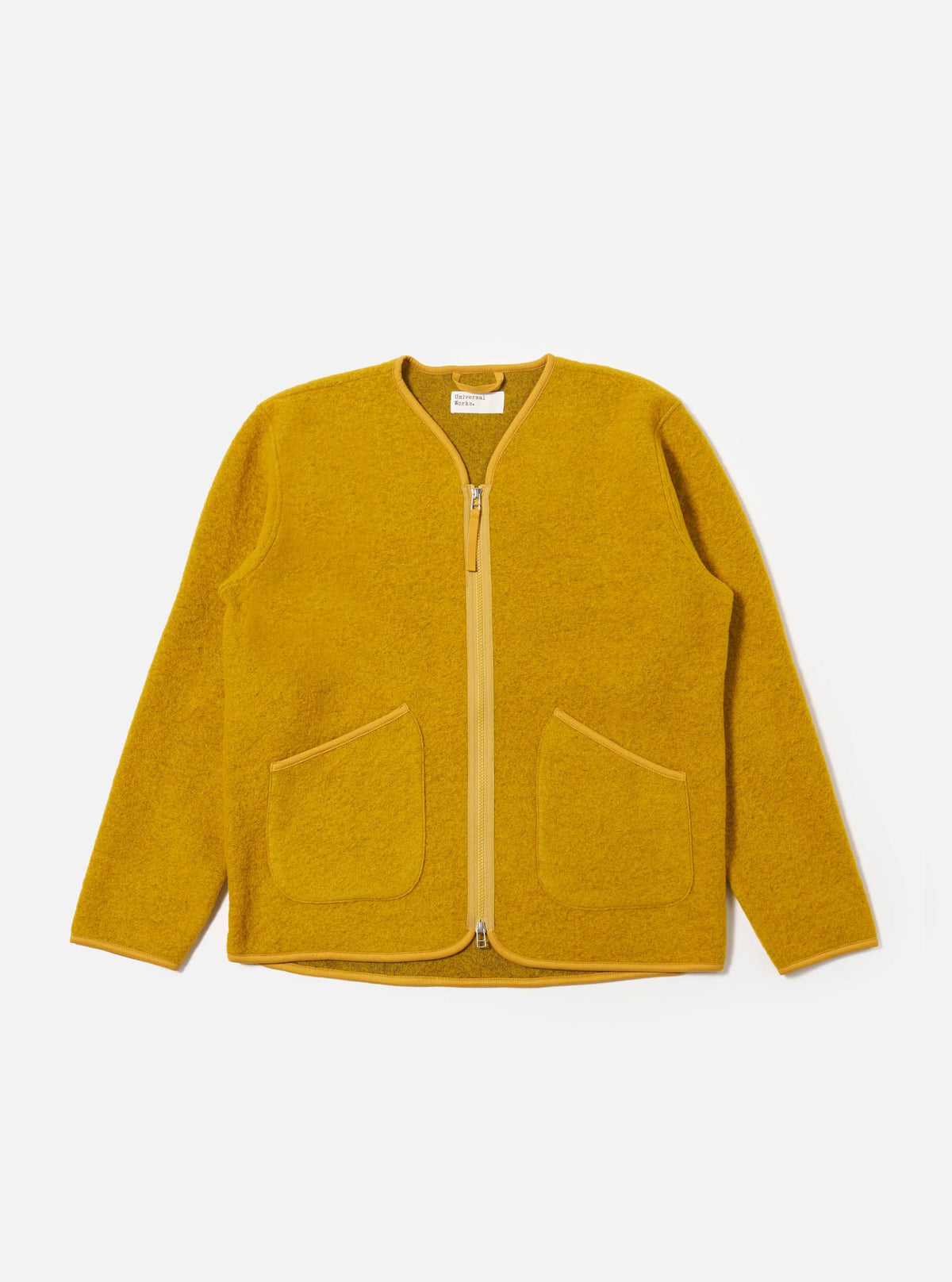 Yellow Wool Fleece Zip Liner Jacket