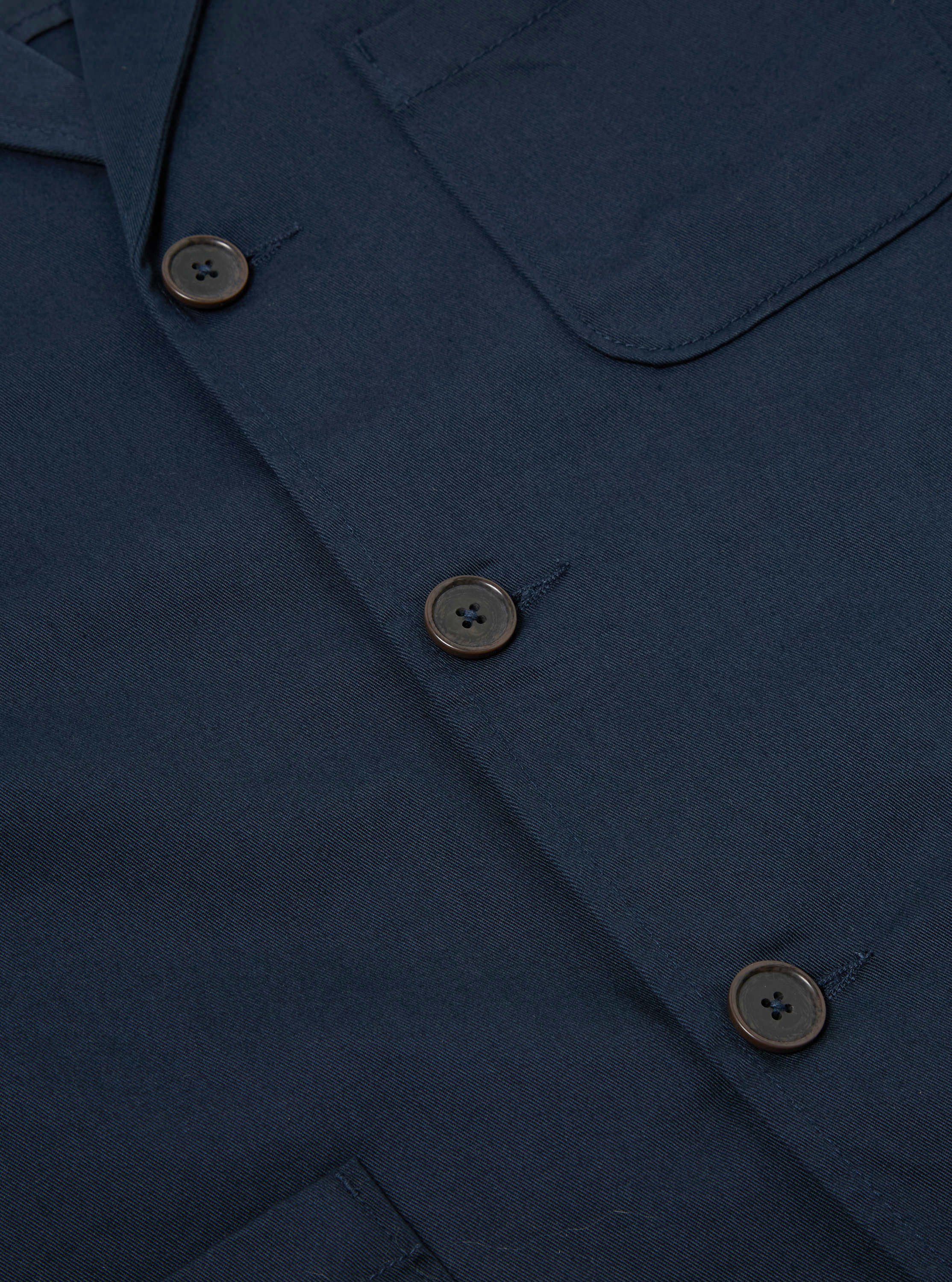 Universal Works Three Button Jacket in Navy Twill